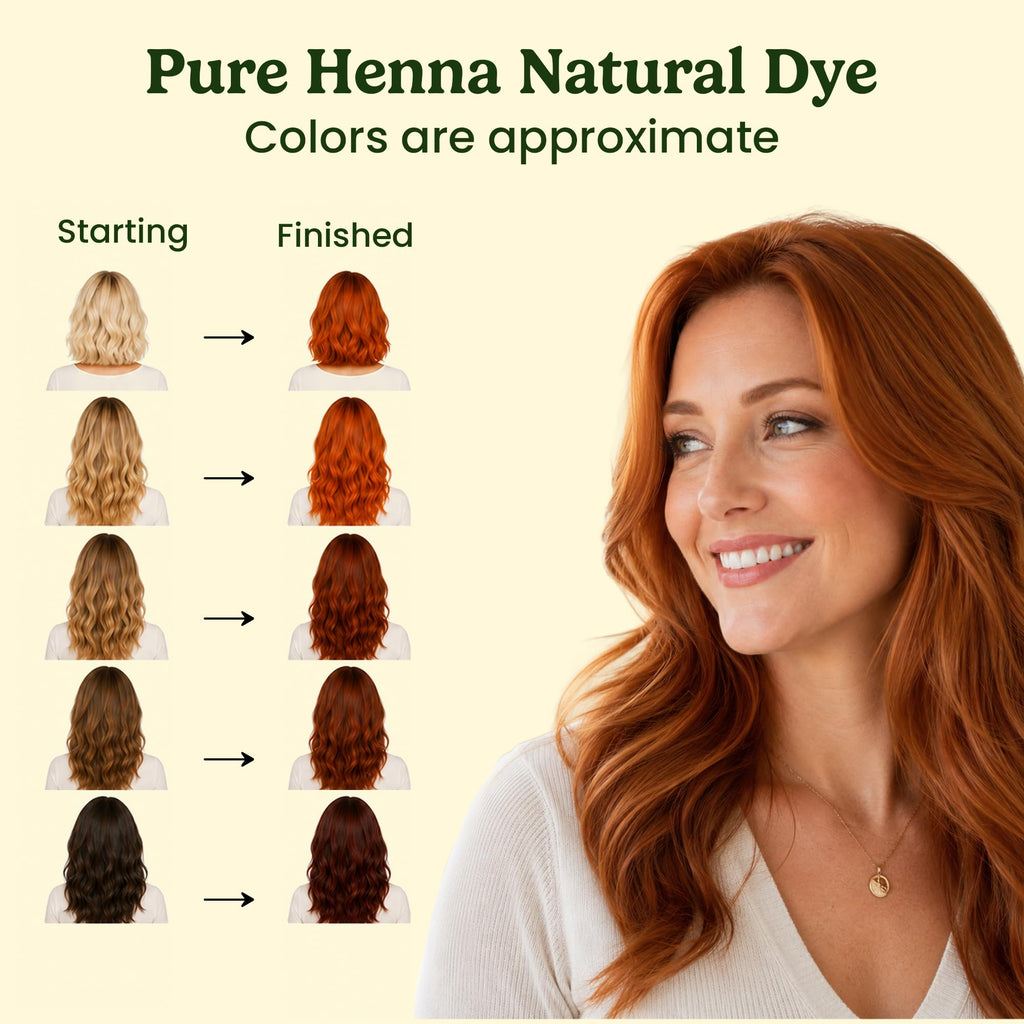 Shudh Online Pure Henna Powder for Hair Color Dye & Skin - Natural Triple Sifted Rajasthani Mehndi Hena (7oz - 200g) Tinte Natural Gena Para el Cabello (Lawsonia Inermis) | Red, Light & Brown hennah