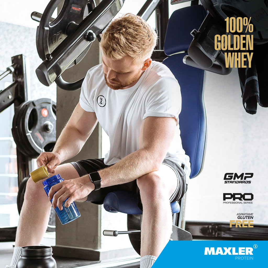 Maxler 100% Golden Whey Protein - 23g of Protein per Serving - Whey Protein Powder for Pre Post Workout - Fast-Absorbing Whey Concentrate, Isolate & Hydrolysate Blend - Cappuccino 5 lb