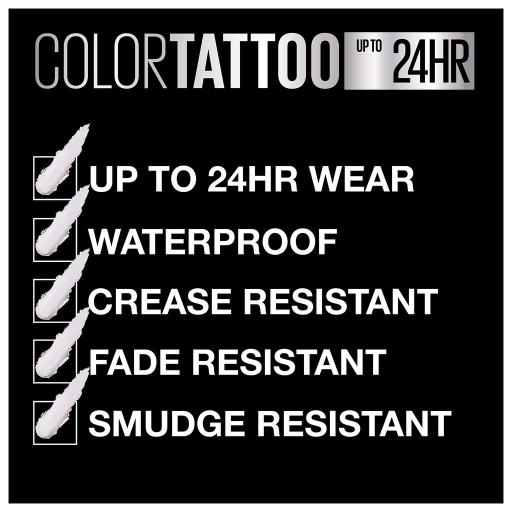 Maybelline New York Color Tattoo 24 Hour Longwear Cream Eyeshadow Makeup, Front Runner, 1 Count