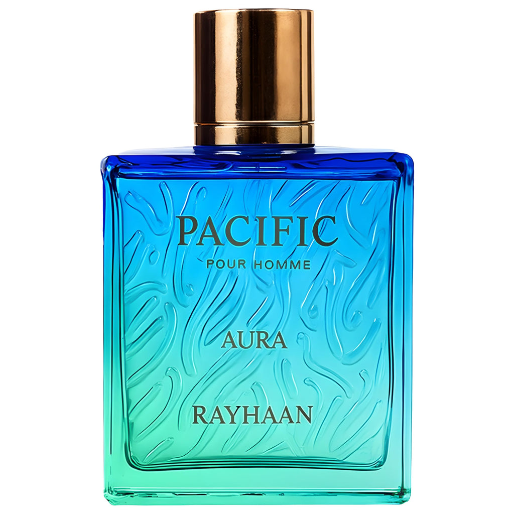 Rayhaan Pacific Aura - Citrus, Aromatic, Mint, Amber, Fresh - Eau de Parfum Spray for Men, 3.4 Ounce / 100 ml