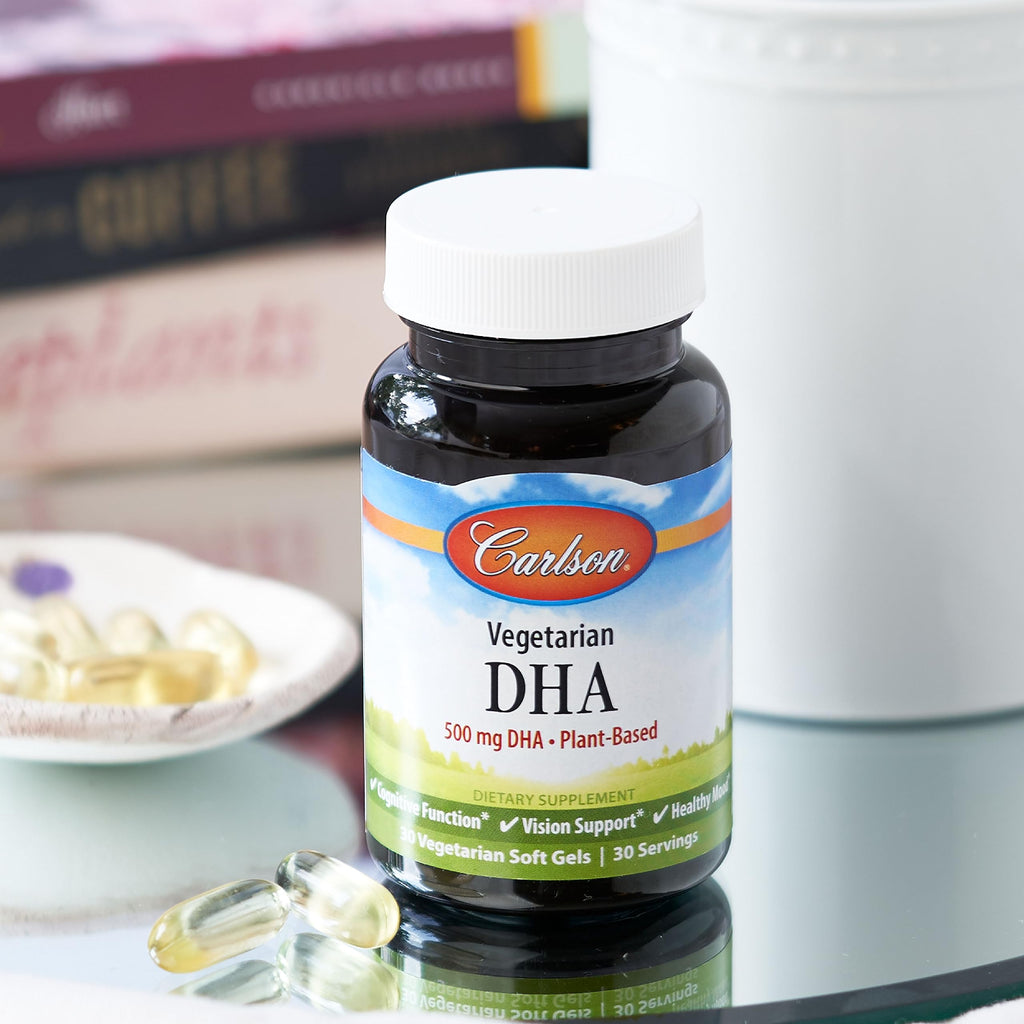 Carlson Vegetarian DHA, 500 mg, DHA, Plant Based, 30 Softgels