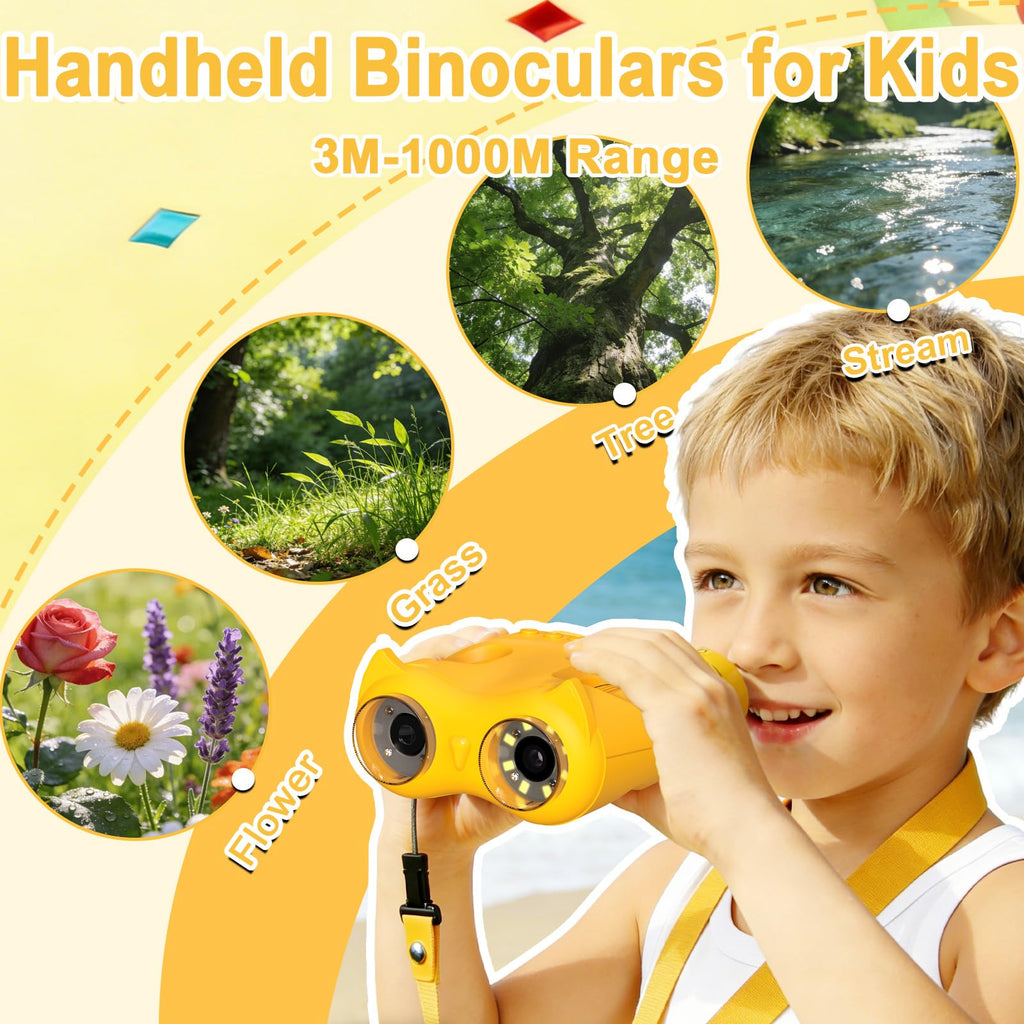 1000X Handheld Digital Microscope for Kids & Binoculars, STEM Toys, 2 in 1
