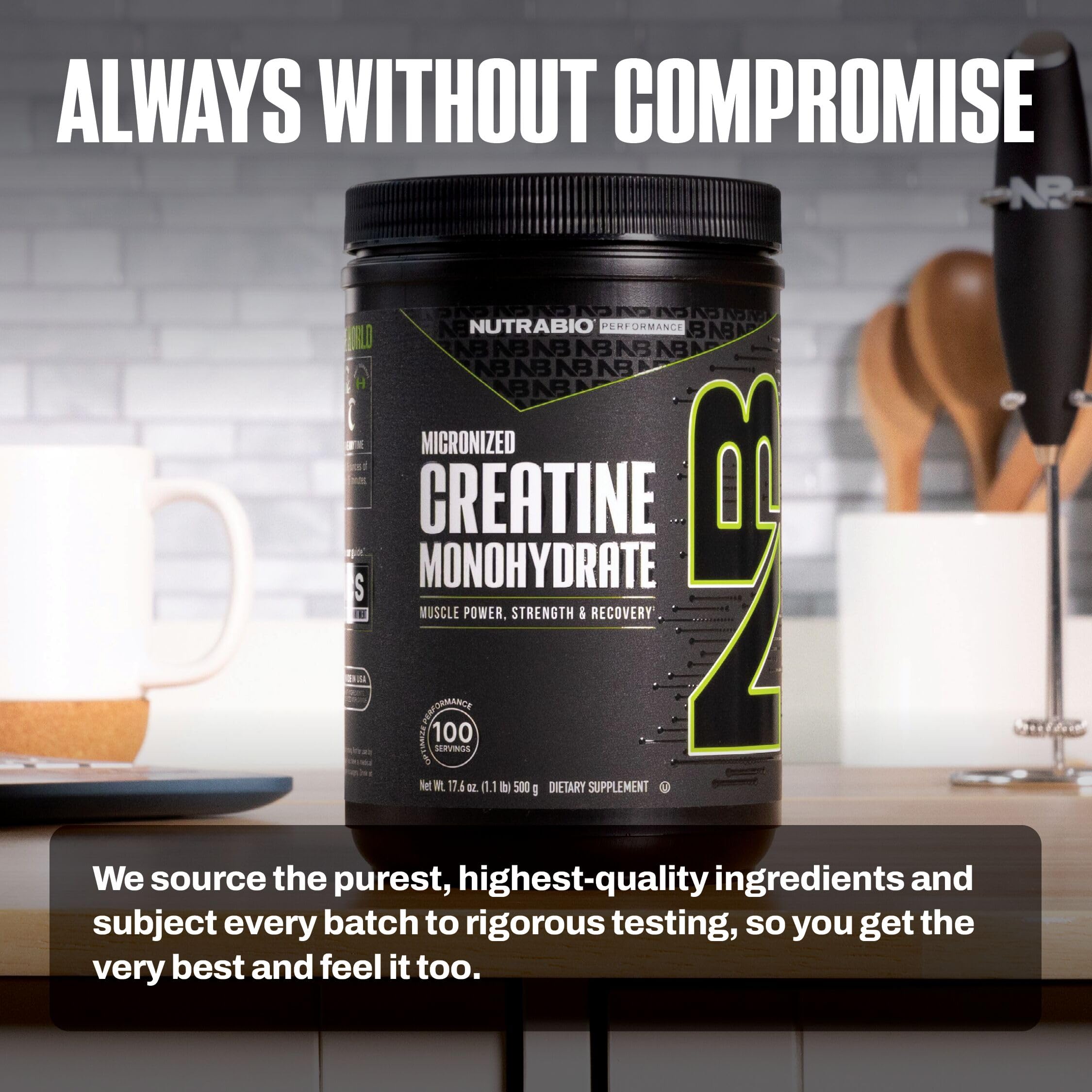NutraBio Pure Micronized Creatine Monohydrate Powder Supplement, Unflavored, (500 g) - Supports Bulk Muscle Energy, Recovery, and Strength - HPLC Tested Creatine Powder Supplement for Men and Women