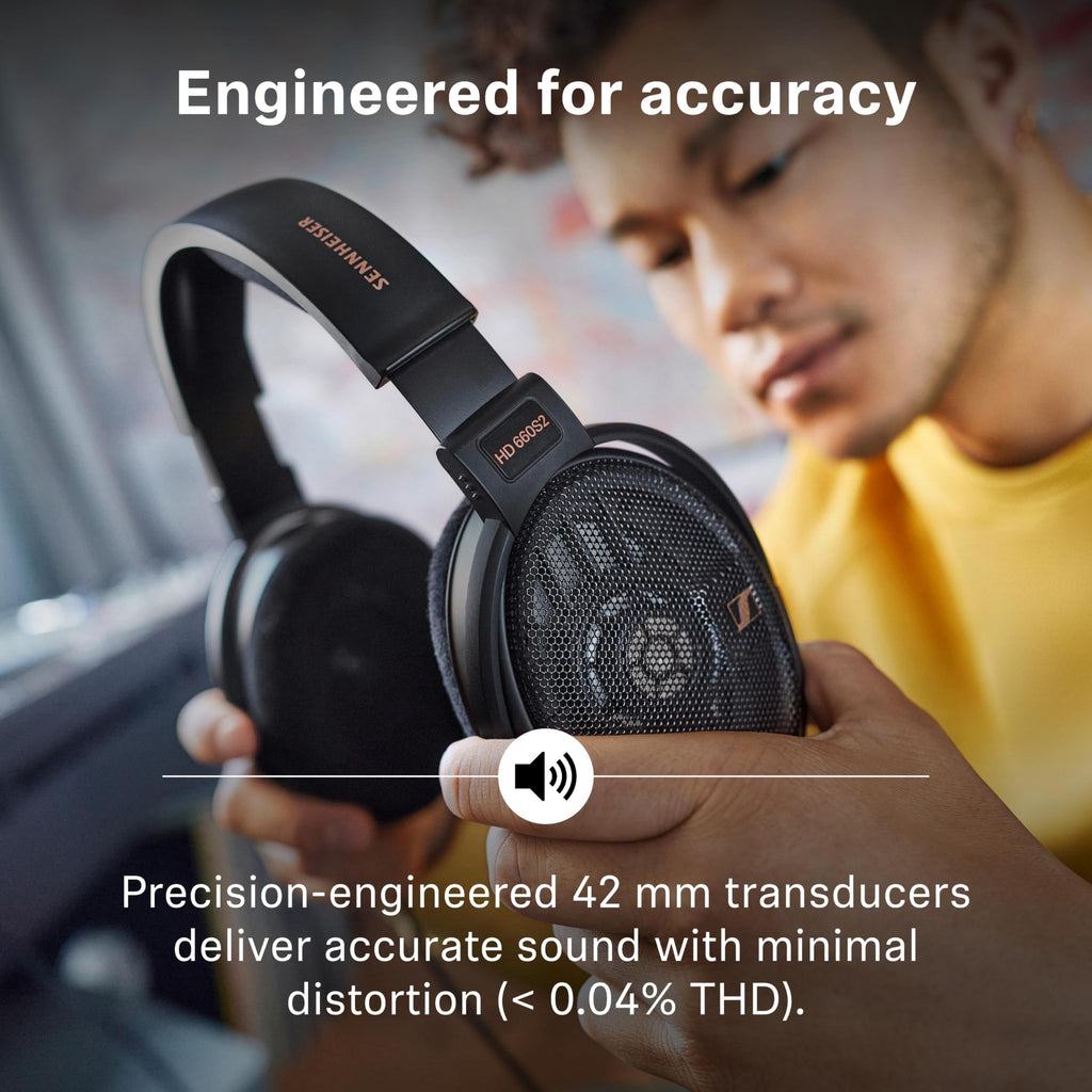 Sennheiser HD 660S2 - Audiophile Open-Back Over Ear Headphones with Deep Bass Extension and Refined Acoustic Performance, Over-Ear Headphones for PC, Music, Gaming, Podcasts, Premium Black