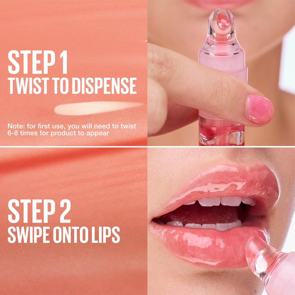 MAYBELLINE Lifter Oil-in-Gel Lip Gloss for Glassy, Bouncy Shine, Hydrating, Tinted Lip Balm and Moisturizer with Hyaluronic Acid and Passionfruit Oil, Sugar Spritz (Sheer Hot Pink)