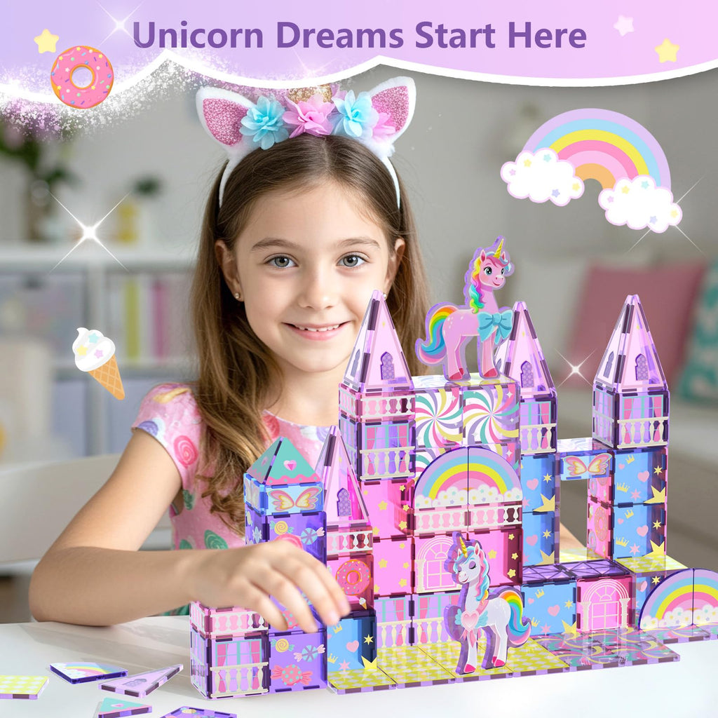 GobiDex Magnetic Building Blocks Unicorn Toys for Girls Age 4-6