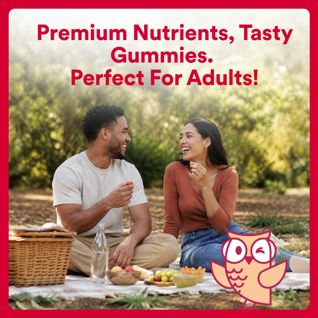 SmartyPants Plus Multi & Omegas Men and Women's Multivitamin Gummies with Omega 3 DHA/EPA, Vitamin D3, C, B12, B6, A, K, Zinc, Biotin, Clean Label, Three Fruit Flavors, 90 Count (30 Day Supply)