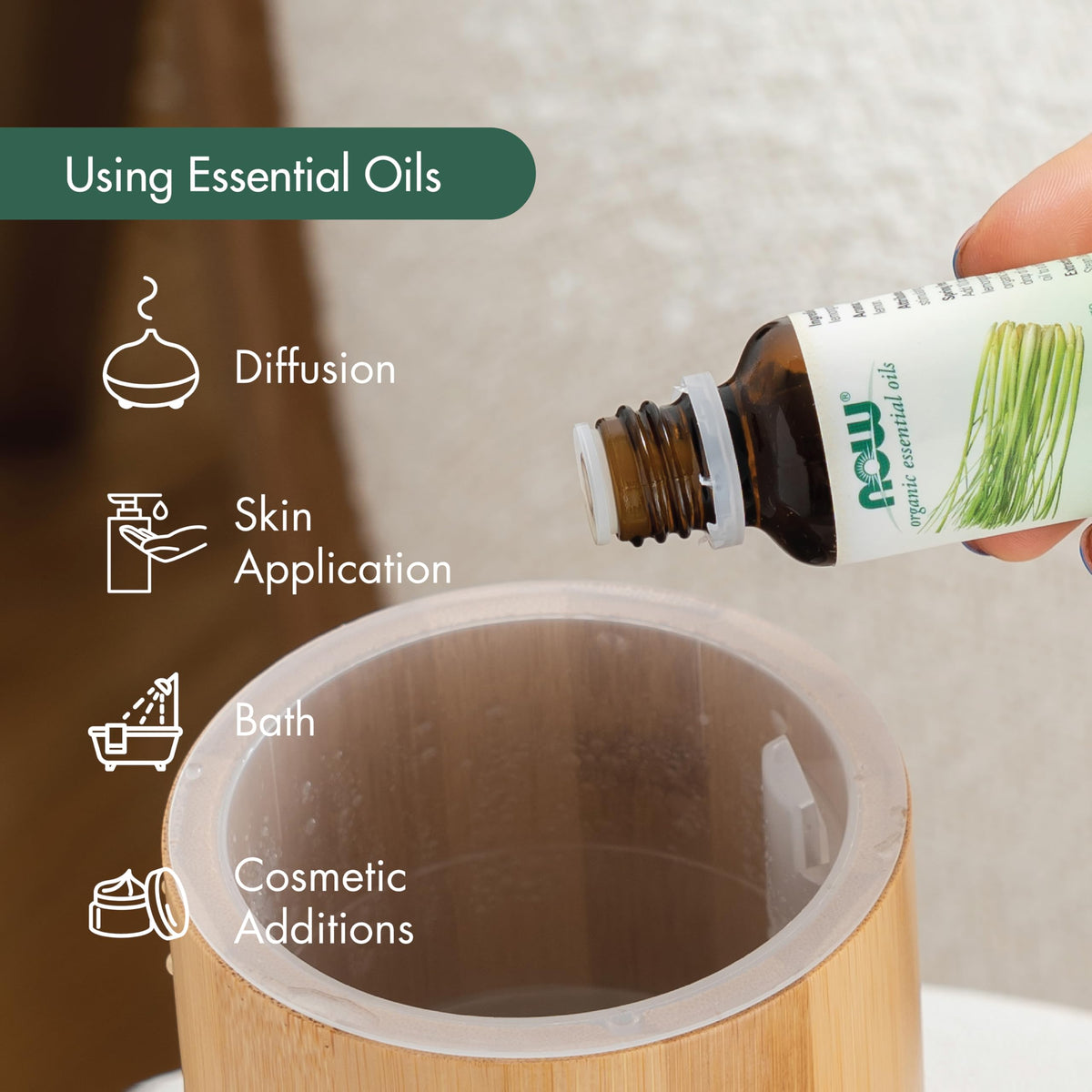 NOW Essential Oils, Organic Lemon Oil, Cold Pressed, Undiluted, 1 fl. oz