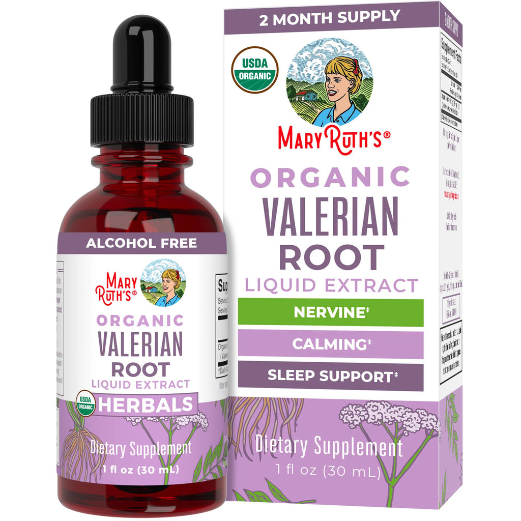 MARYRUTH'S USDA Organic Valerian Root Liquid Drops, Sugar Free, 60 Servings