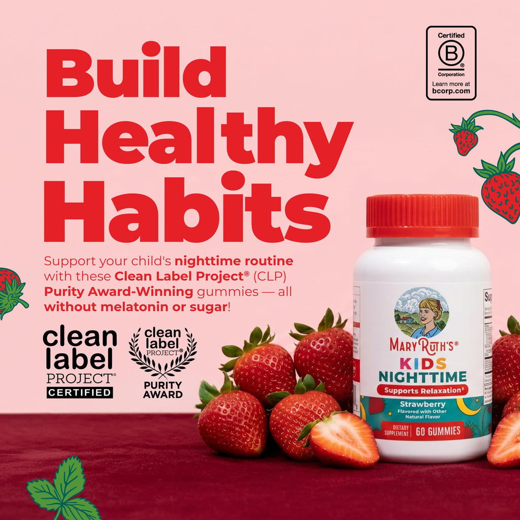 MARYRUTH'S Kids Nighttime Gummies for Ages 4+, No Melatonin, Sugar Free