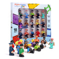 Playmags Magnetic Figures Community Set of 15 Pieces - 2 Inches Play People Perfect for Magnetic Tiles Building Blocks - STEM Learning Toys Children – Magnet Tiles Expansion Accessories Pack