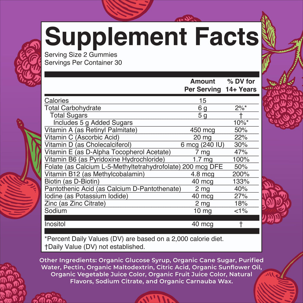 MARYRUTH'S Organic Men's Multivitamin Gummies, Vegan, Non-GMO, 60 Count