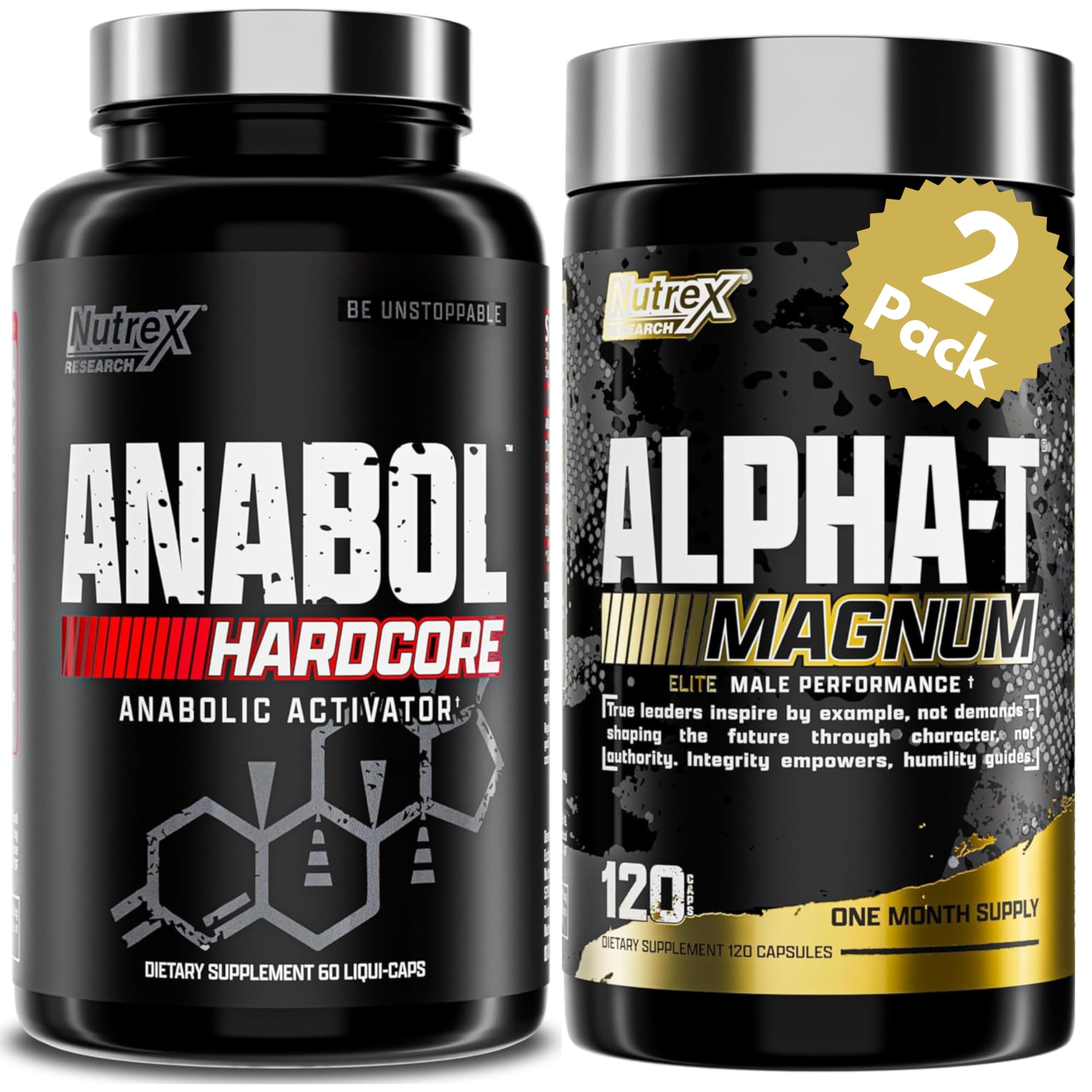 Nutrex Research Anabol Hardcore Alpha-T Magnum Muscle Builder Bundle Stack