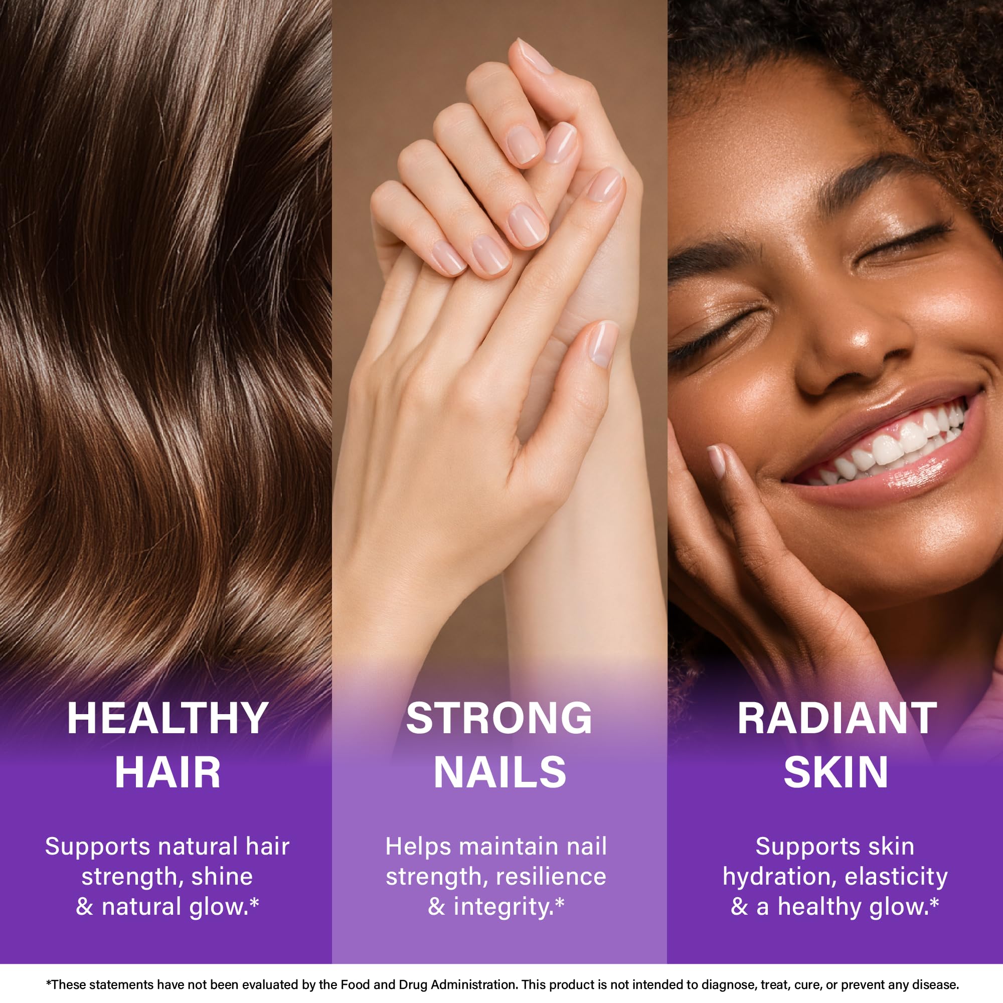 Biotin | Collagen | Hyaluronic Acid | Keratin - Support Normal Hair Growth Cycle, Skin & Nails - Clinically Tested - 25000mcg Vitamins B1, B2, B3, B6 & B7 - for Women & Men - 180 Capsules