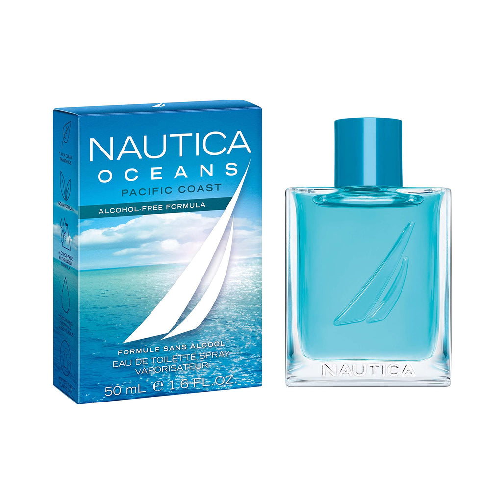 Nautica Oceans Pacific Coast Eau de Toilette 1.6 fl oz (Pack of 1), Notes of Apple, Cyclamen, and Amberwood, Men's Fragrance, Long Lasting, Everyday Fragrance, Travel Size