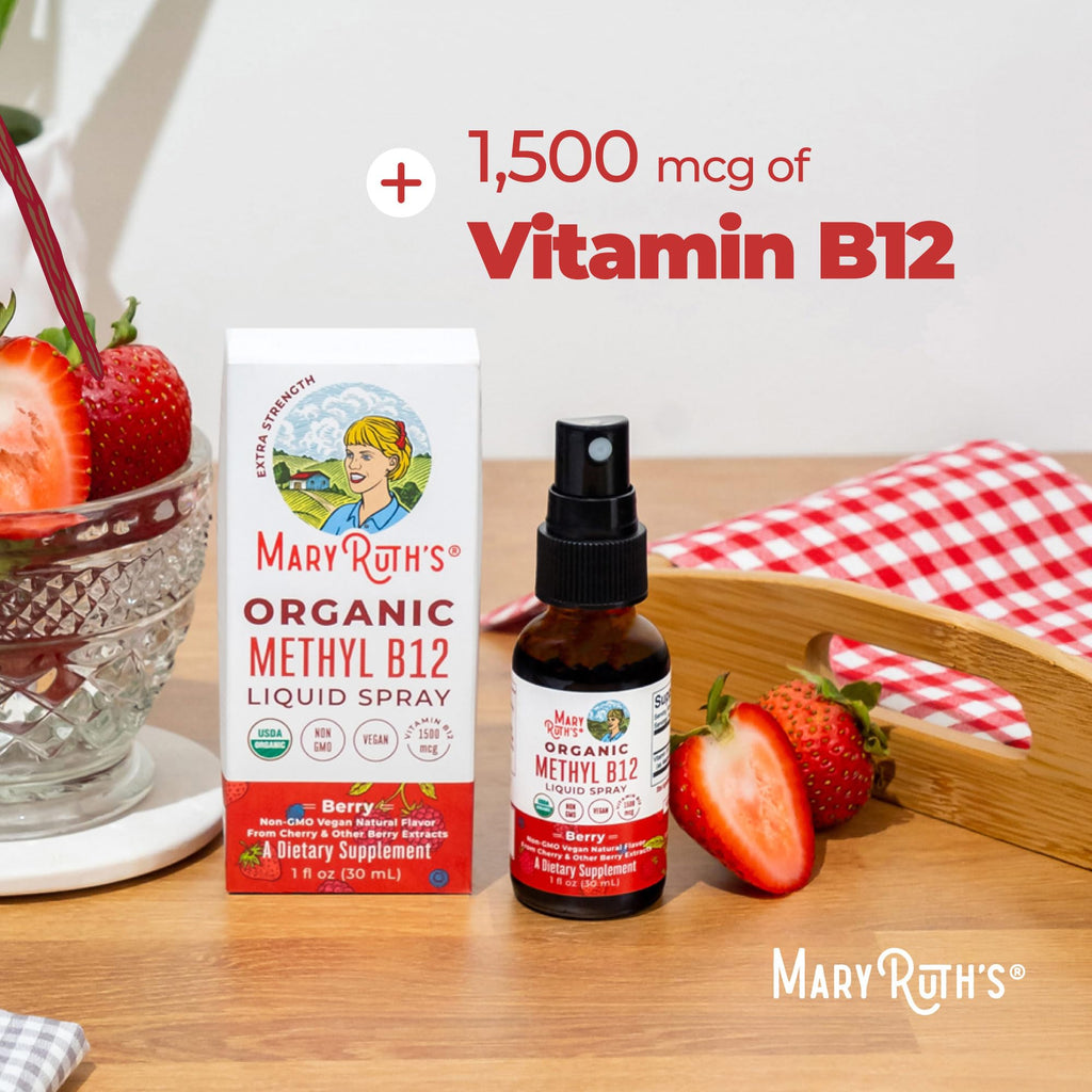 MARYRUTH'S Organic Methyl B12 Spray, 1,500 mcg B12 Per Serving, 1 Fl Oz