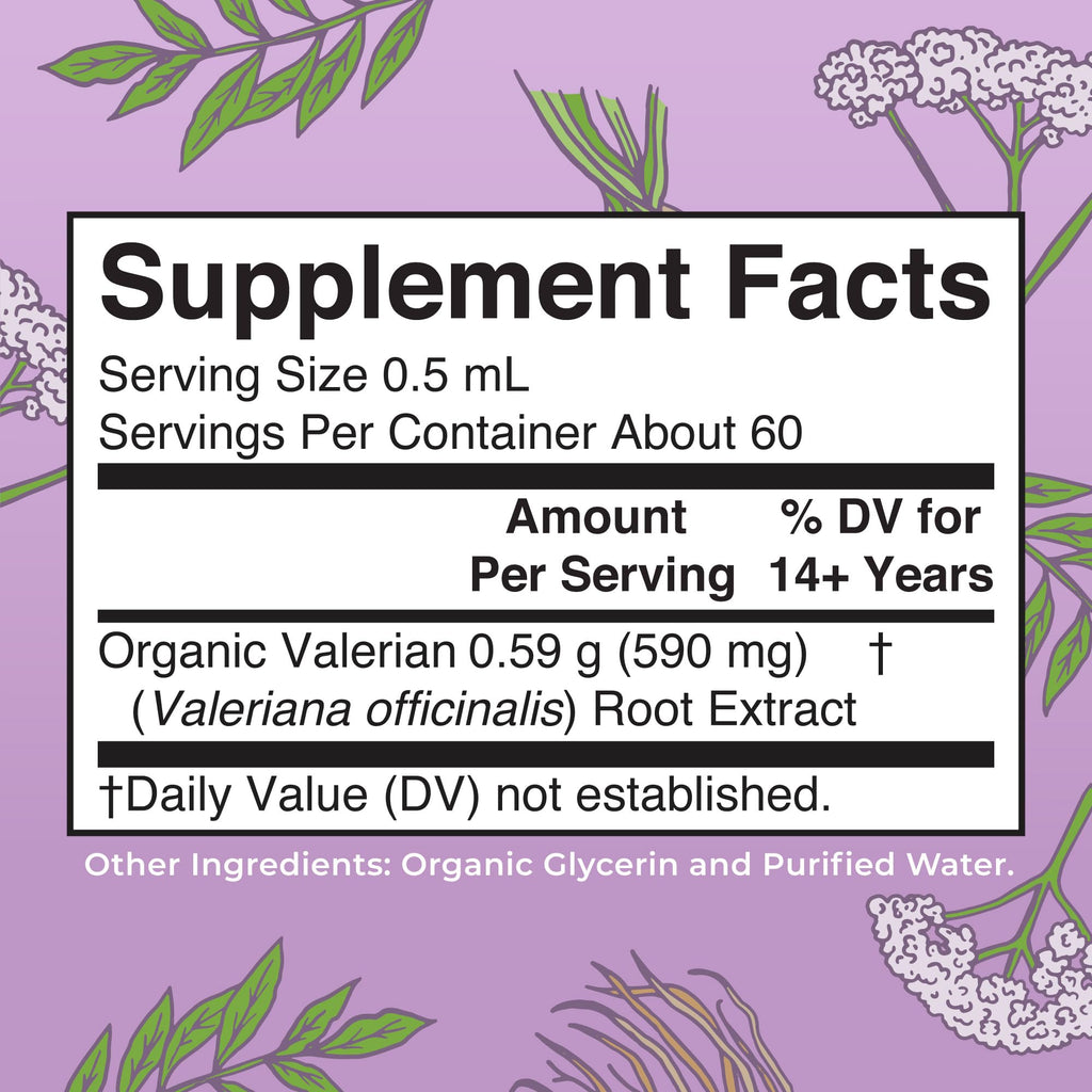 MARYRUTH'S USDA Organic Valerian Root Liquid Drops, Sugar Free, 60 Servings