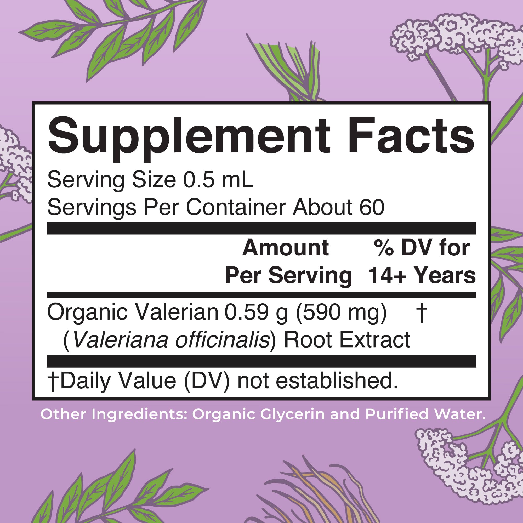 MARYRUTH'S USDA Organic Valerian Root Liquid Drops, Sugar Free, 60 Servings