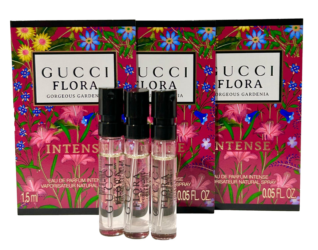 Gucci Flora Gorgeous Gardenia INTENSE Sample Perfume Parfum Women Spray 1.5 ml / 0.05 oz set of 3-5813