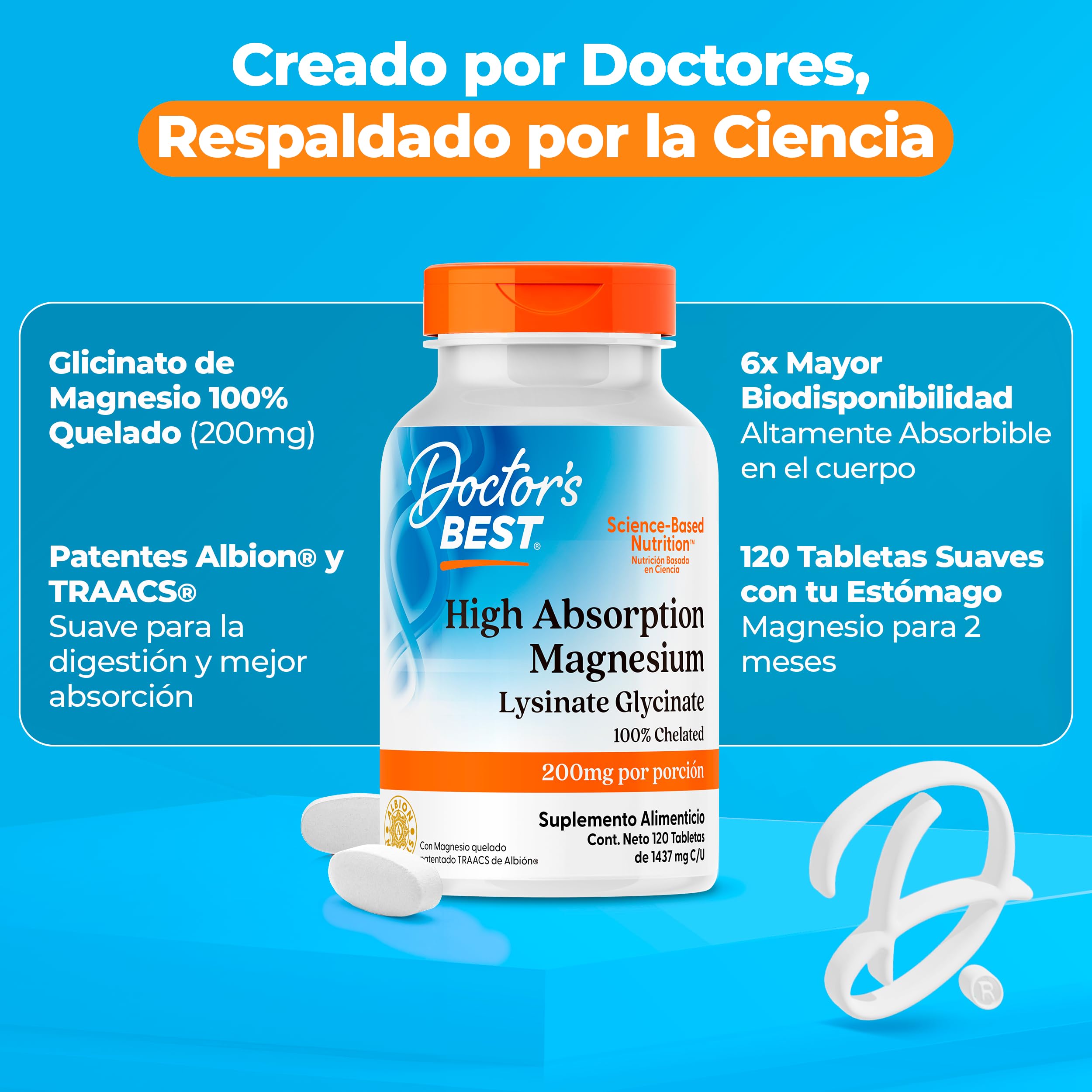 Doctor's Best, Magnesium, 120 Tablets
