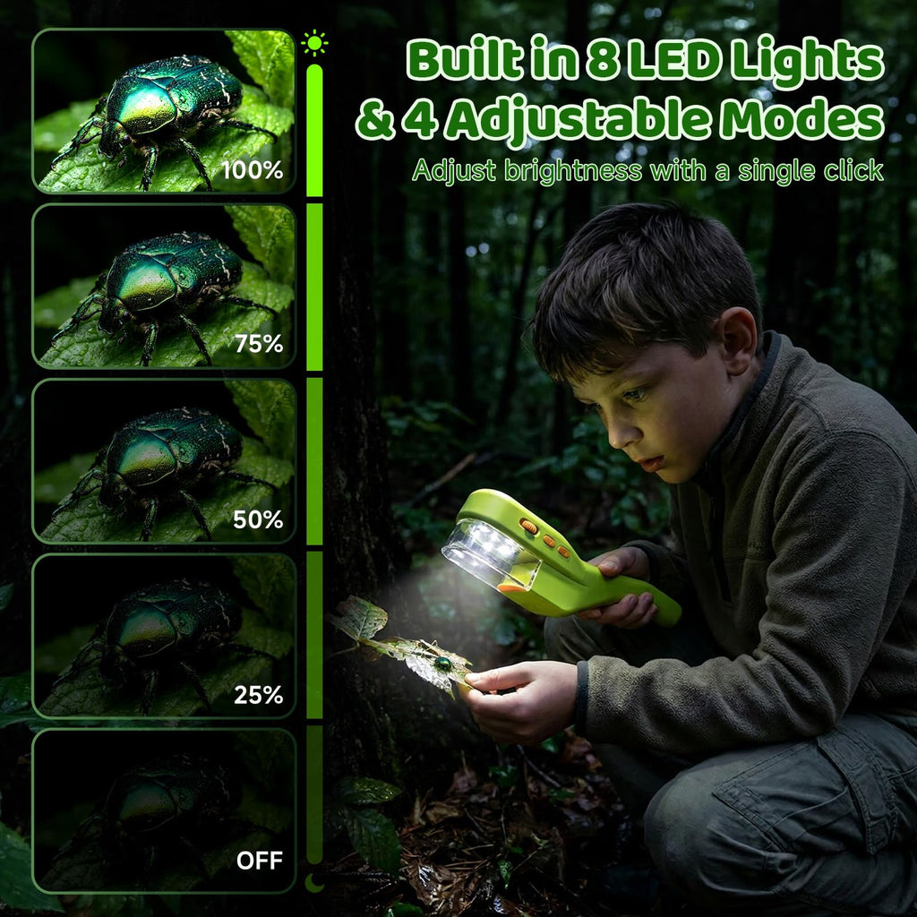 Handheld Microscope for Kids, Outdoor Explorer STEM Toy with Bonus Tools, 2.4" IPS Screen, Ergonomic Grip, Digital Camera, Photo/Video, Magnifier, Science Kit – Gift for Boys & Girls Age 3-12