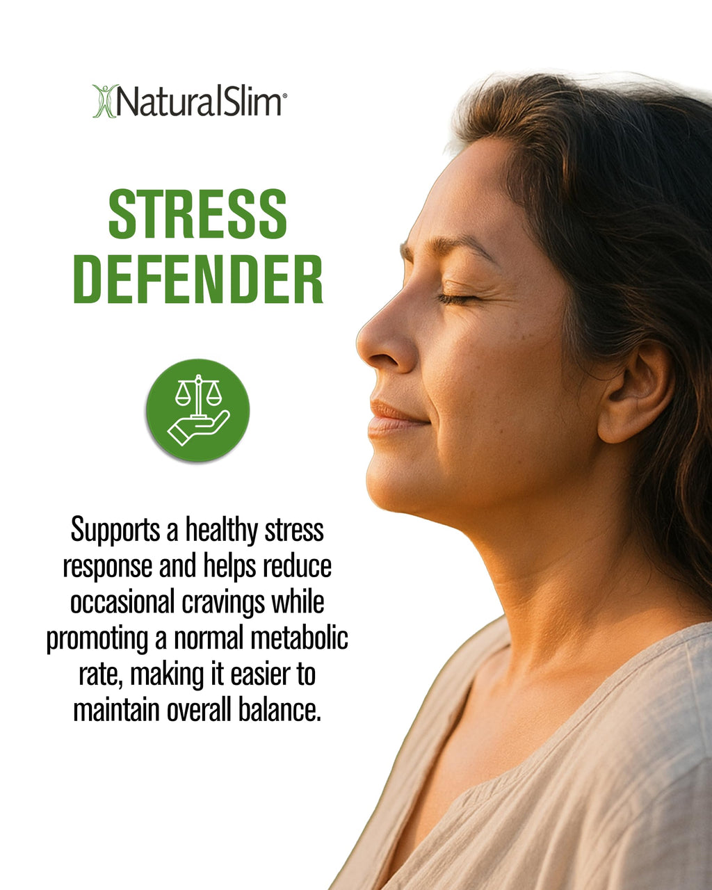 NaturalSlim Stress Defender | Cortisol Reducer & Stress Relief | Cravings, Sleep & Metabolism Support | Vitamin B5 & L-Tyrosine | 180 Vegetable Capsules