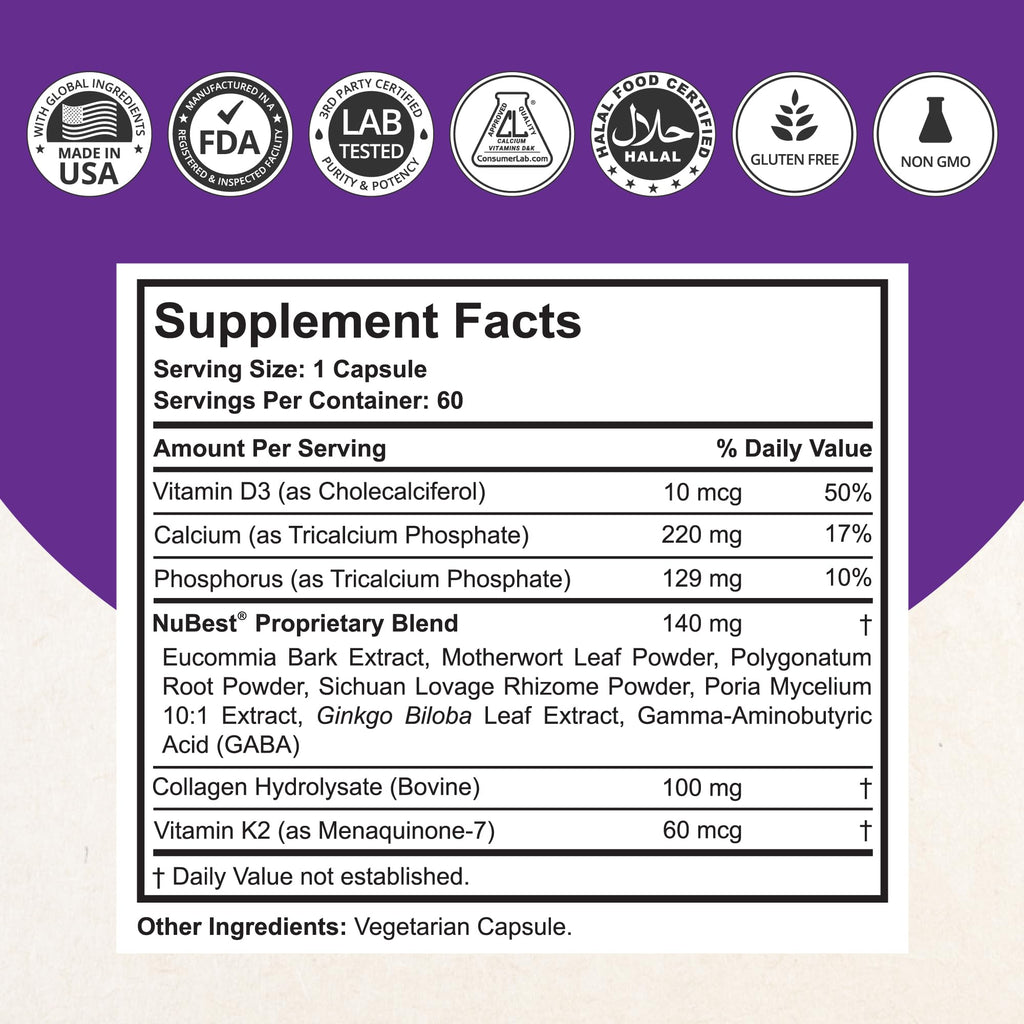 NuBest Bundle Tall 10+ 60 Capsules Tall Kids 60 Chewable Tablets | Height Growth Support for Kids & Teens | Calcium, Vitamins D3 K2, Collagen & Herbs