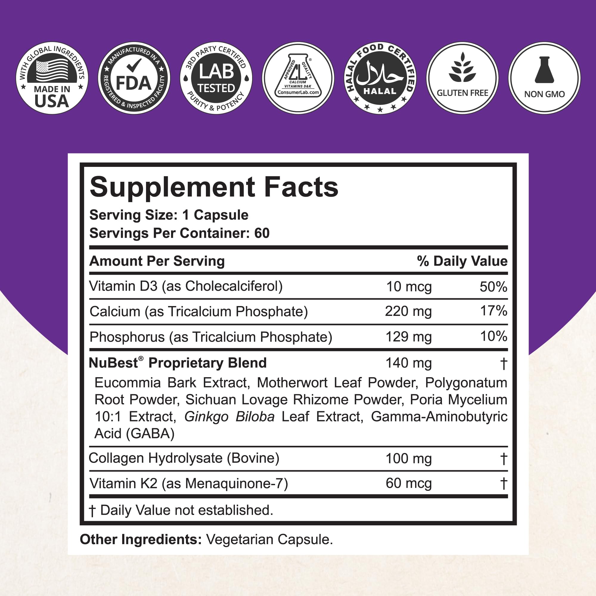 NuBest Bundle Tall 10+ 60 Capsules Tall Kids 60 Chewable Tablets | Height Growth Support for Kids & Teens | Calcium, Vitamins D3 K2, Collagen & Herbs