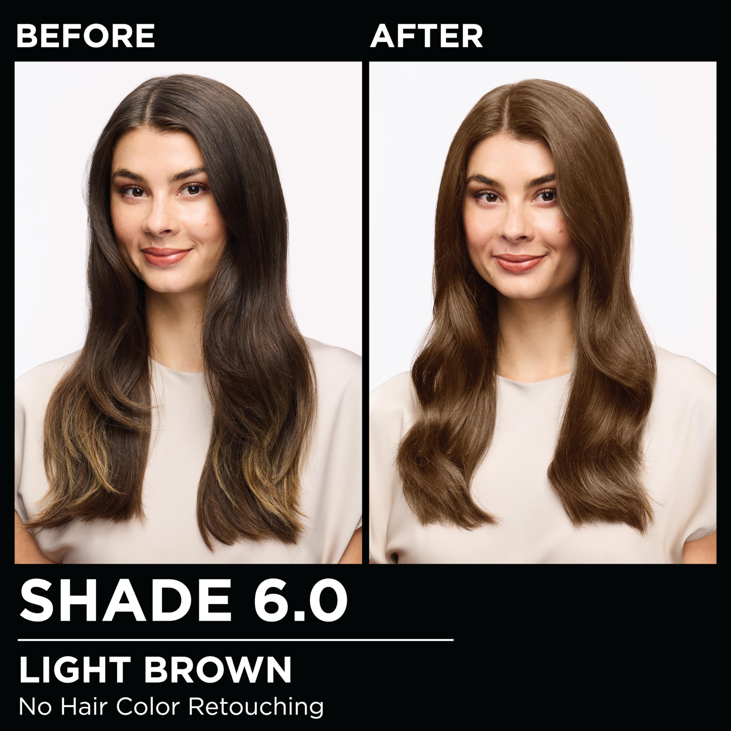 Garnier Olia Hair Color, Ammonia-Free Permanent Hair Dye, Oil-Powered Formula for 100% Gray Coverage and 3x Shinier Hair, Vegan & Cruelty Free, 6.0 Light Brown, 1 Count