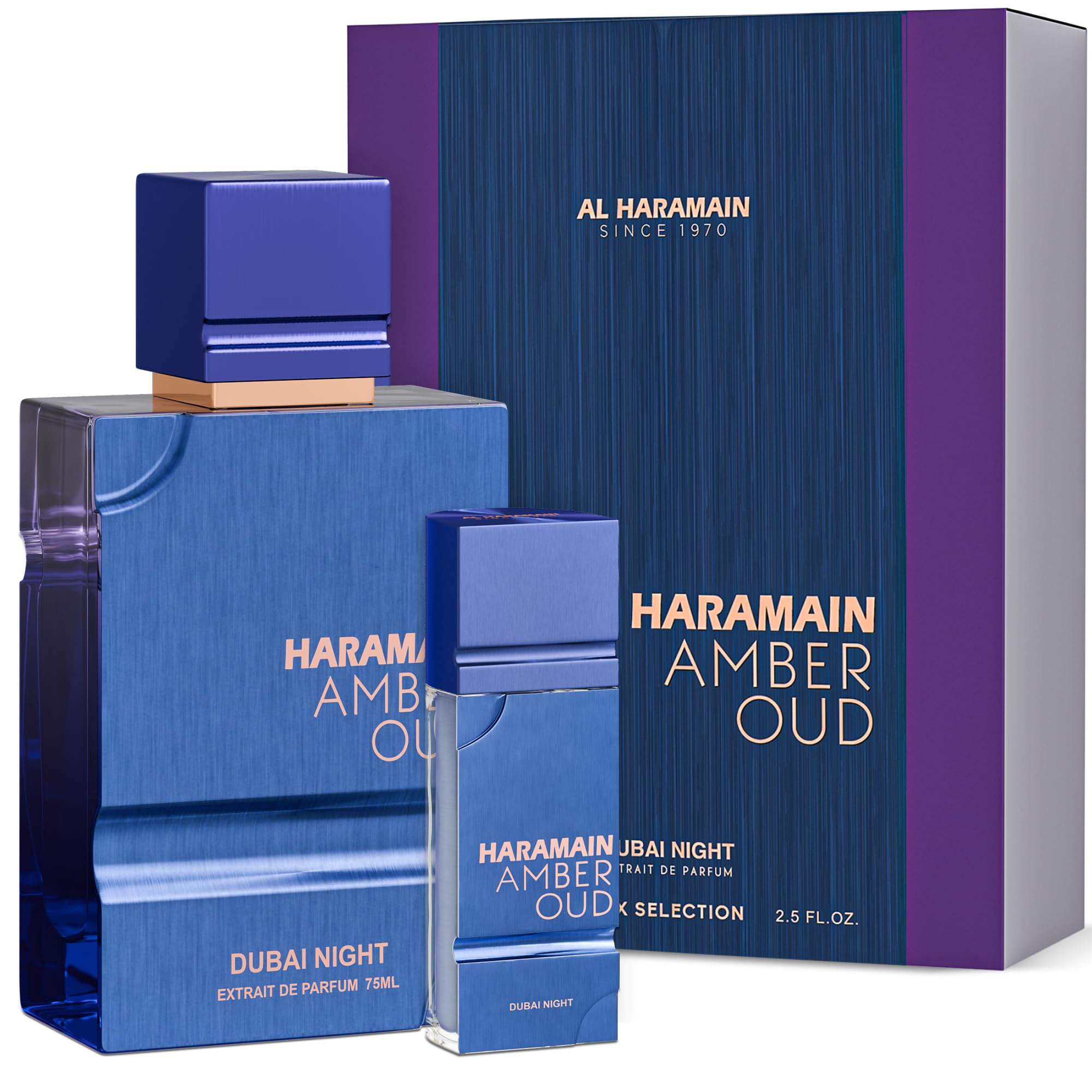 Al Haramain Amber Oud Eau de Parfum 75ml + ATOMIZER – Dubai Night – Unisex Ladies & Mens Cologne – Men/Women's Cologne Spray – Perfume for Men & Women: Amber, Bergamot, Vanilla, White Musk (2.53 oz)