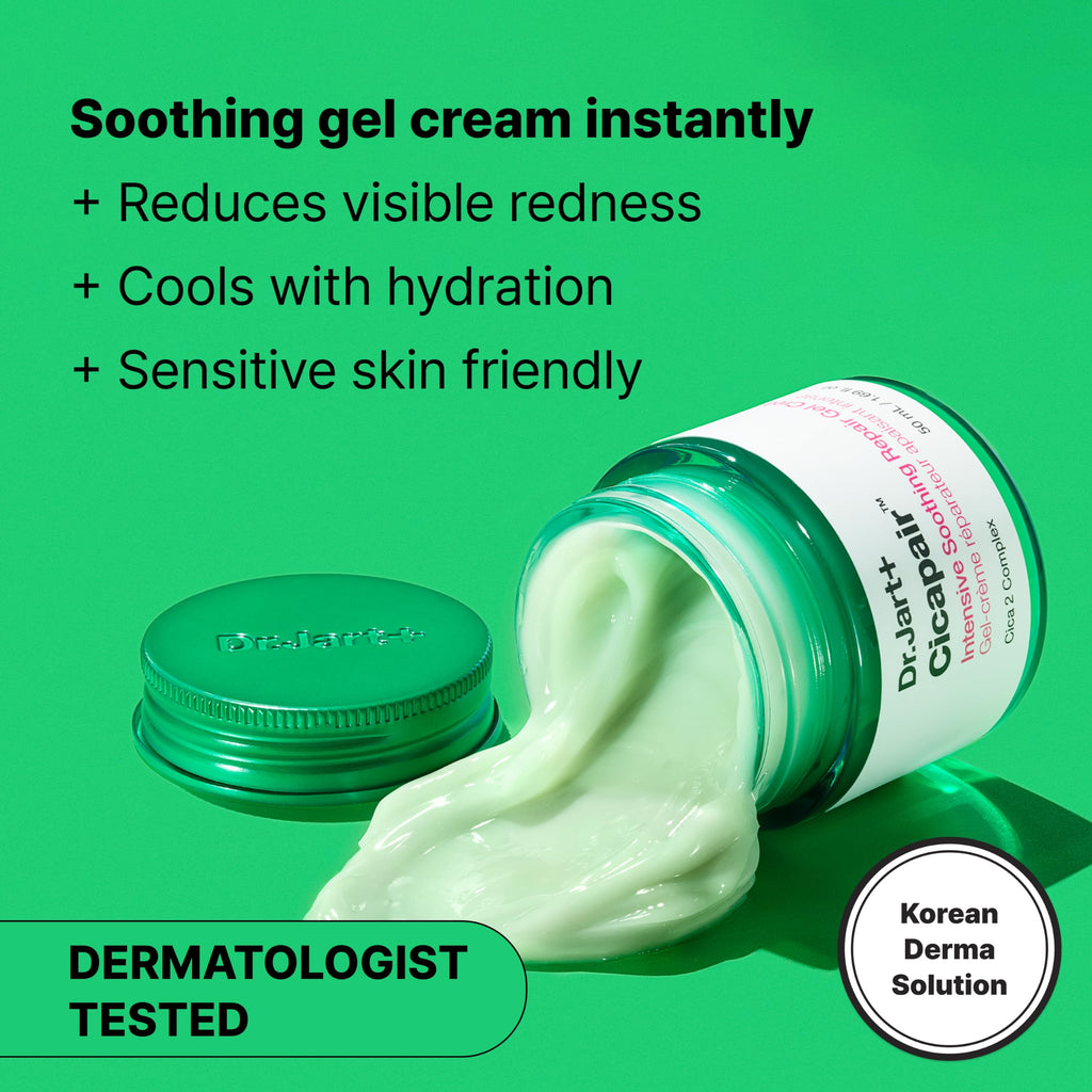 Dr.Jart+ Cicapair Cooling Gel Korean Face Moisturizer for Redness and Sensitive Skin with Centella Asiatica | Korean Skin Care, 1.69 Fl Oz