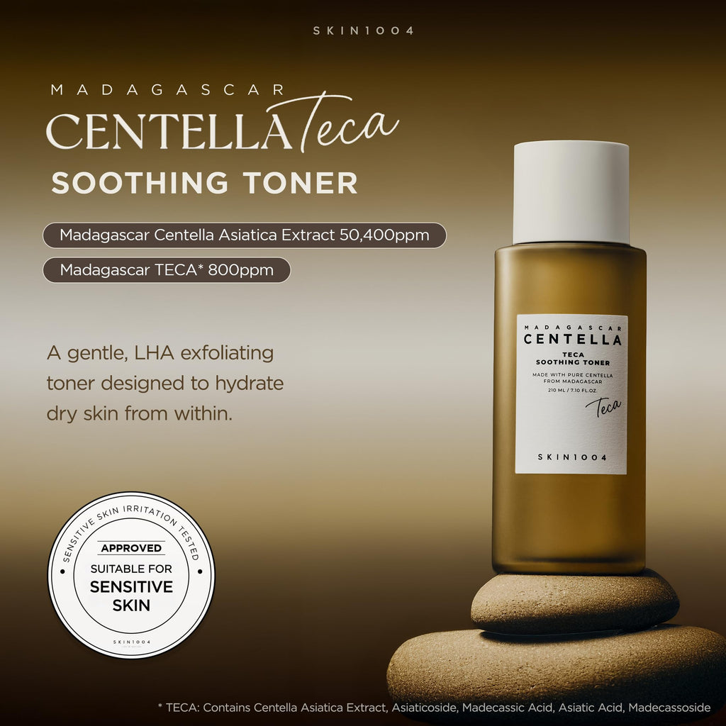 SKIN1004 Madagascar Centella TECA Soothing Toner, 50X Centella Toner for Soothing & Moisturizing, Centella Essence with TECA & PDRN, LHA for Gentle Exfoliation, Korean Skin Care, 7.10 fl.oz / 210ml