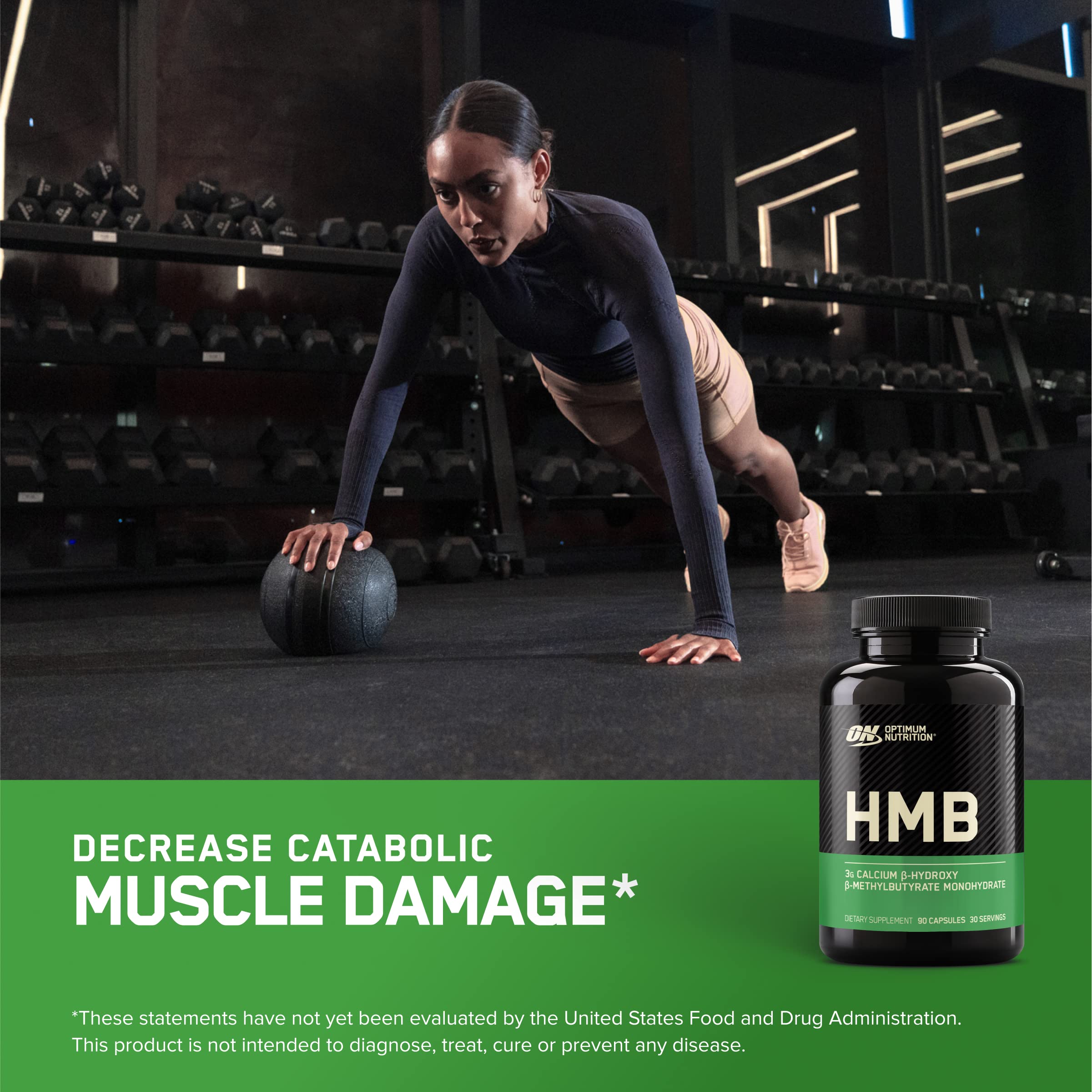Optimum Nutrition HMB 1000 Caps, 1g of Calcium beta-Hydroxy beta-methylbutyrate per Capsule, 90 Capsules, 30 Servings, (Pack of 2)