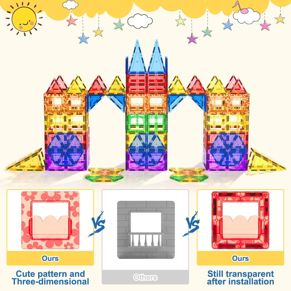 60 PCS Magnetic Building Tiles Kids Toys STEM Magnetic Blocks Sensory Toys