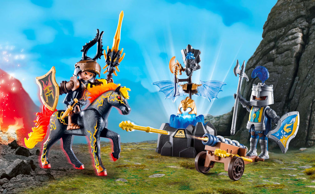Playmobil Novelmore 71645 Guarding the Armor, Includes Two Knights, a Horse, and Valuable Armor, Action-Packed Toy for Children from 4 Years