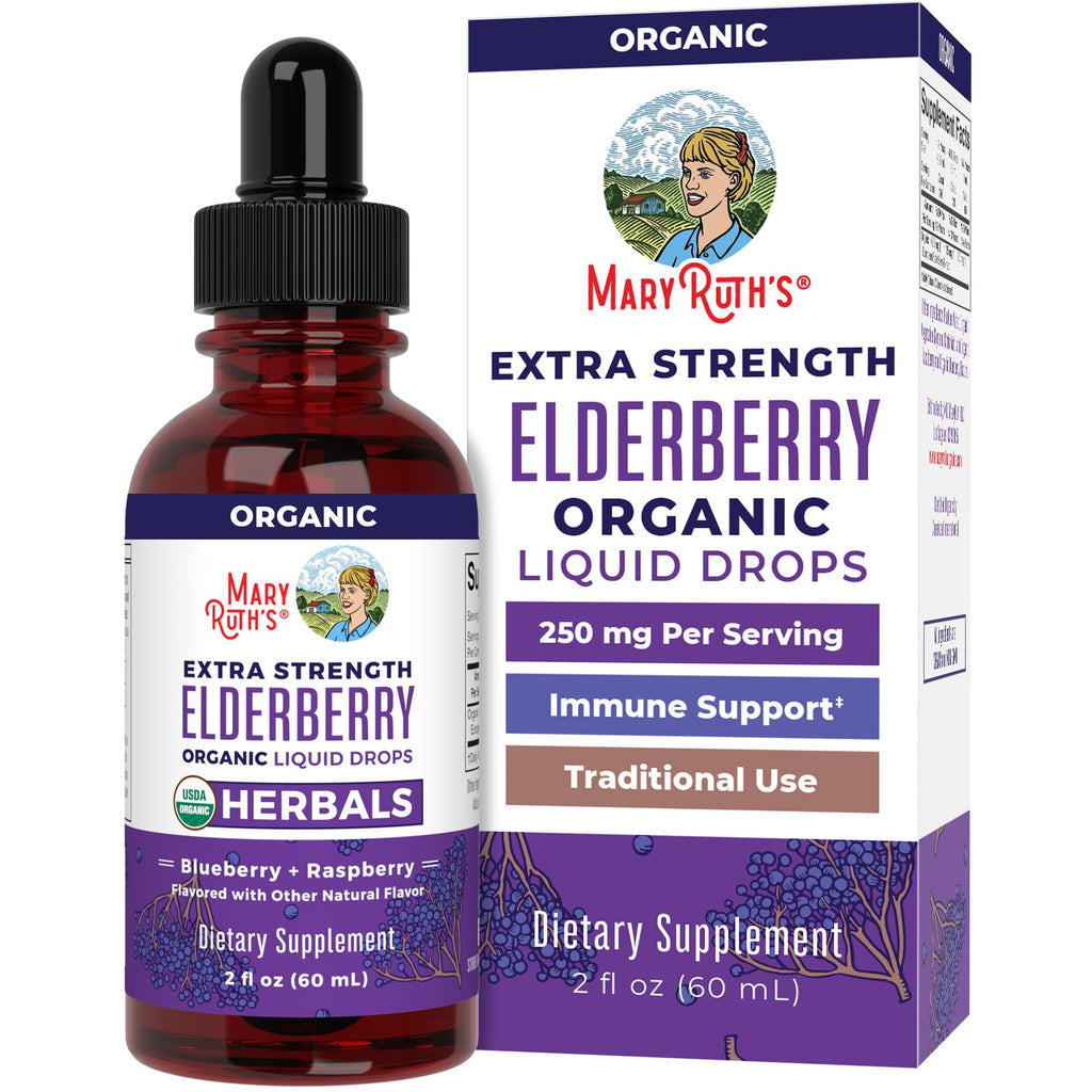 MARYRUTH'S Organic Extra Strength Elderberry Liquid Drops, Immune Support