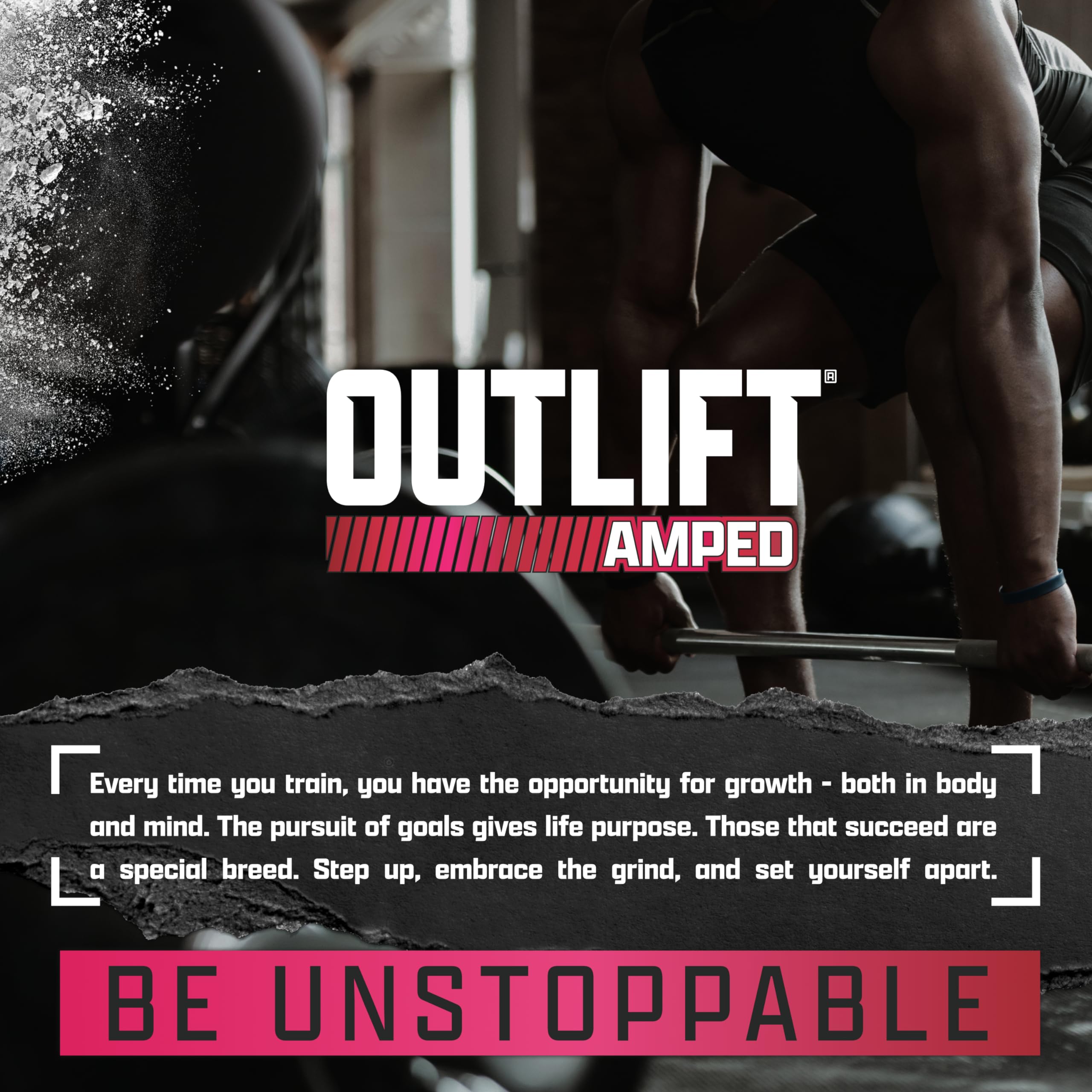 OUTLIFT Amped Max Dosed HIGH STIM Pre Workout Powder, 6G Citrulline, 3.2G Beta Alanine, Alpha GPC, CognatiQ, Extreme Energy, Massive Pumps, Strength, Electrolytes, Nootropics, Fruit Punch, 22 Servings