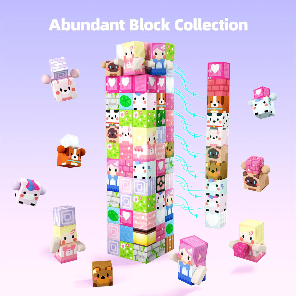 GobiDex 100PCS Magnetic Blocks Kid Building Toys for 3+ Years Old Girls