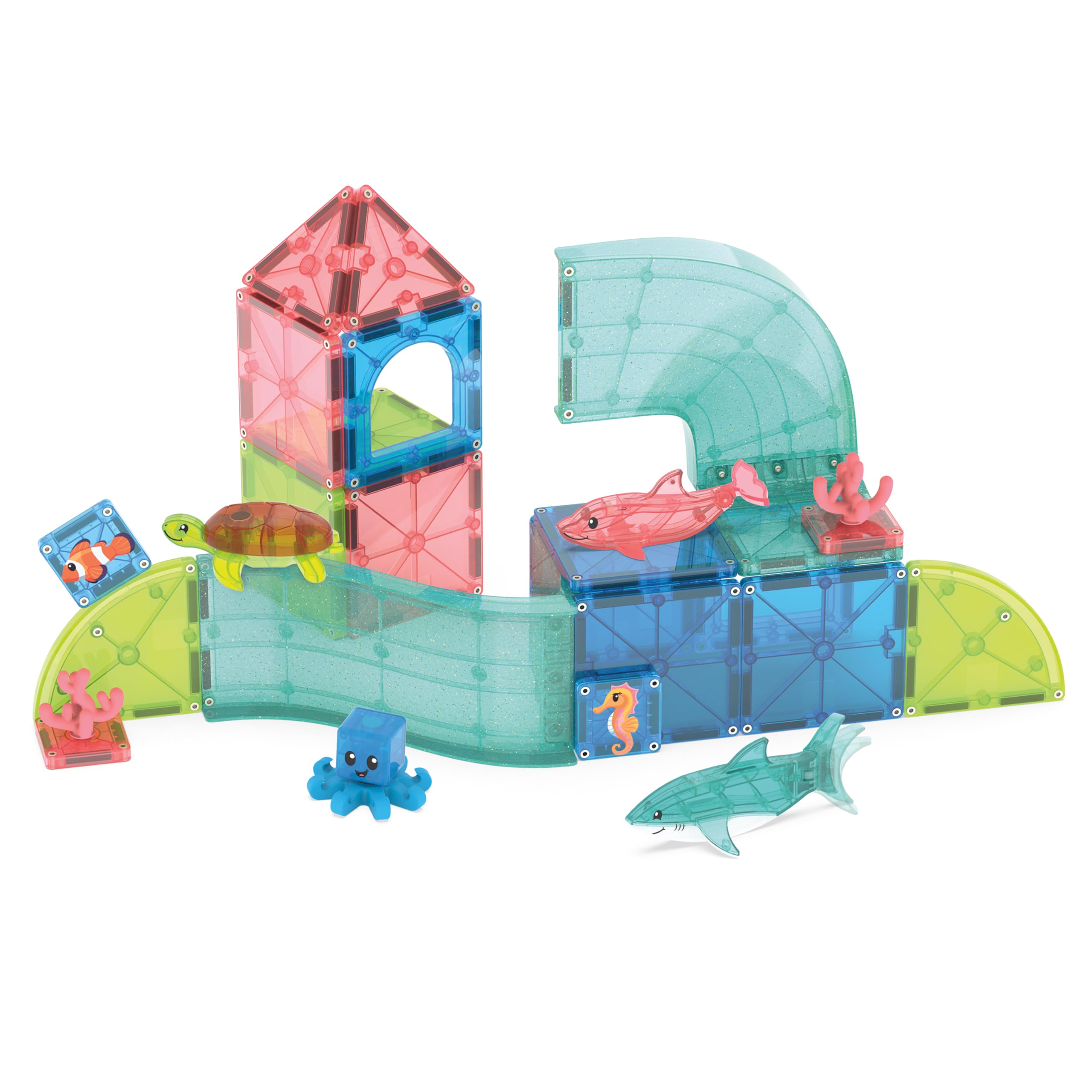 MAGNA-TILES Coral Reef 25-Piece Magnetic Construction Set, The Original Magnetic Building Brand
