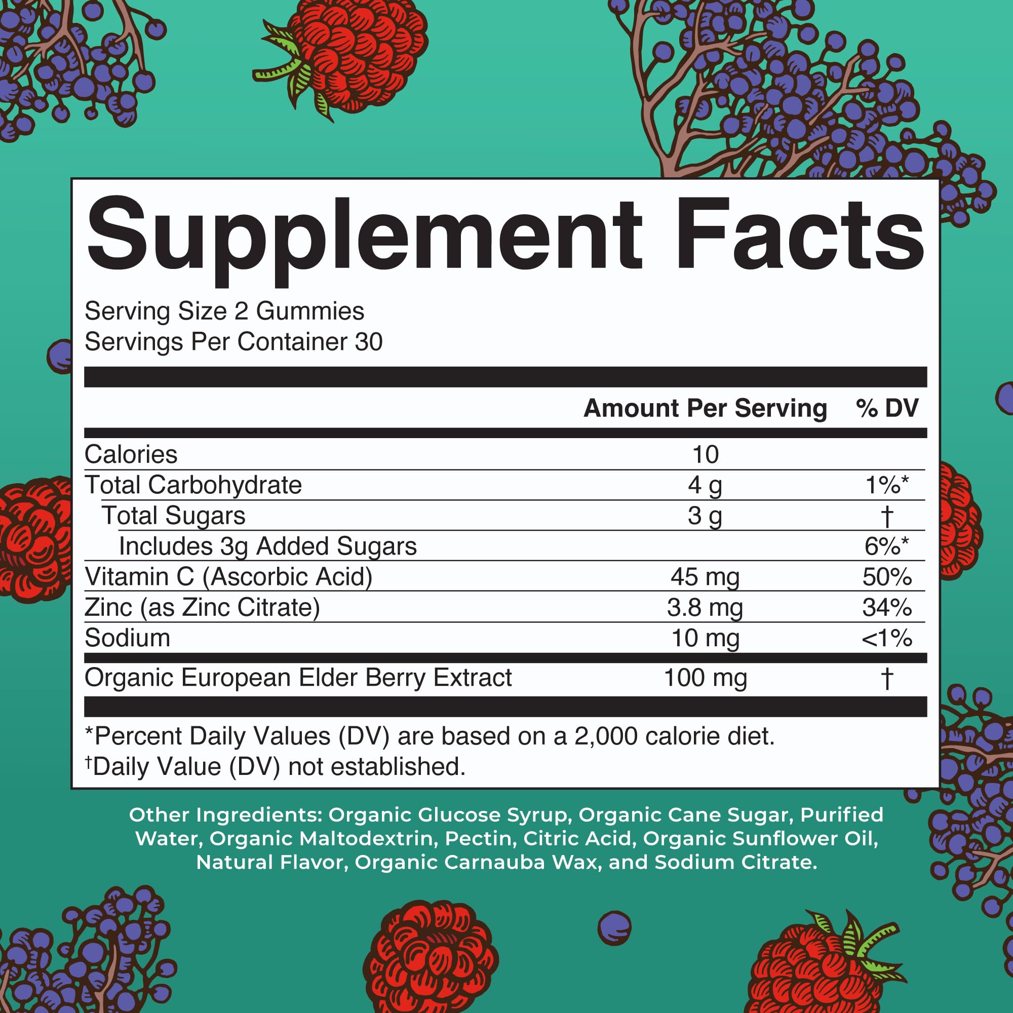 MARYRUTH'S Organic Kids Immune Support Gummies with Elderberry, 60 Count