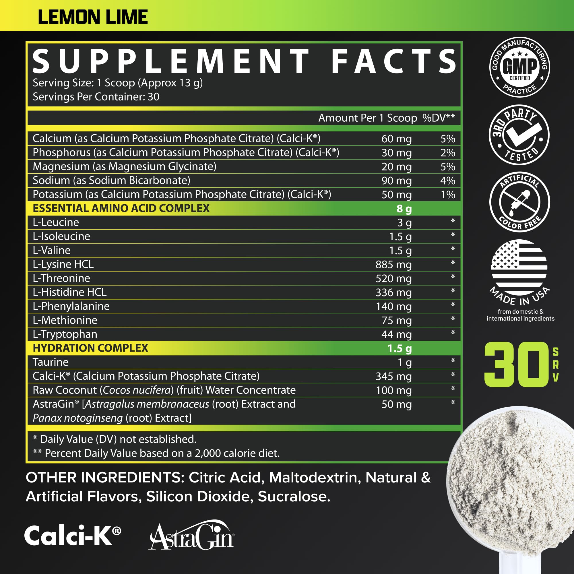 Nutrex Research EAA Hydration | EAAs + BCAA Powder | Muscle Recovery, Strength, Muscle Building, Endurance | 8G Essential Amino Acids + Electrolytes | (Packaging My Vary) 30 Servings (Lemon Lime)