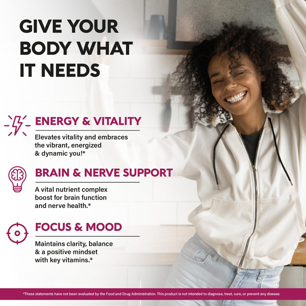 USDA Organic Vitamin B-Complex B5 Pantothenic Acid | B12 Methylcobalamin | B1 Thiamine | B6 Pyridoxine | B7 Biotin | B9 Folic | B3 Niacinamide - B Complex Liquid Drops, Natural Berry Flavor, 4fl oz
