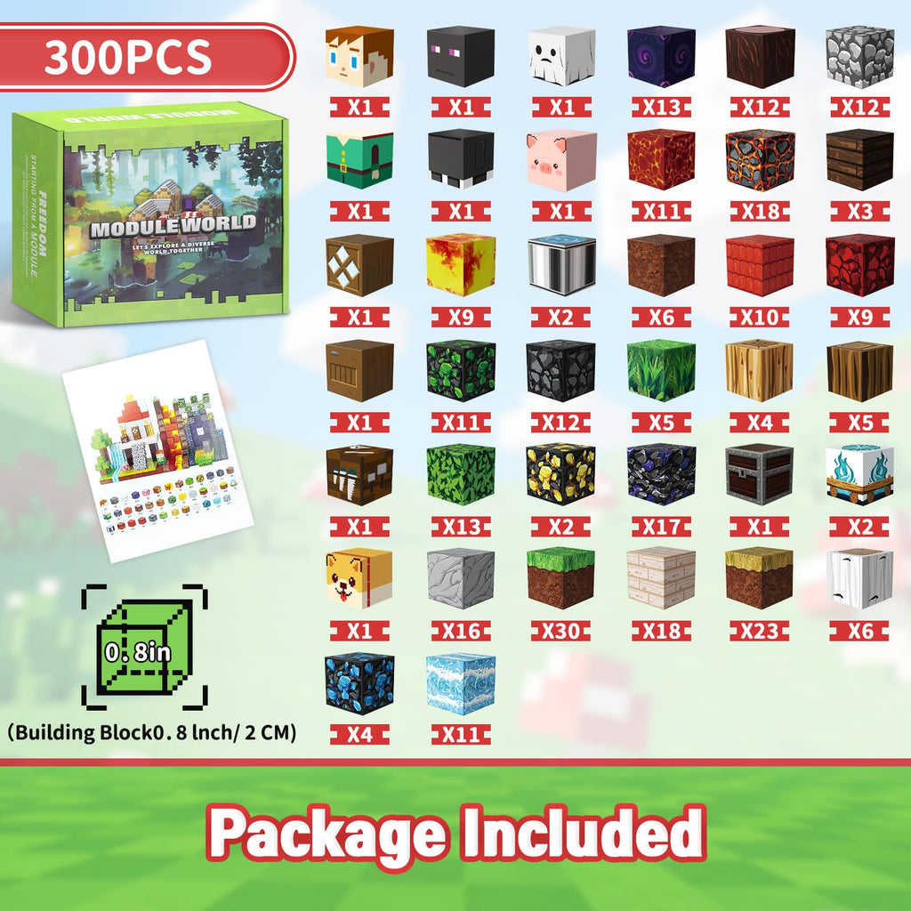 Intoypad 300PCS Magnetic Blocks, Magnetic Building Tiles STEM Toys for Kids