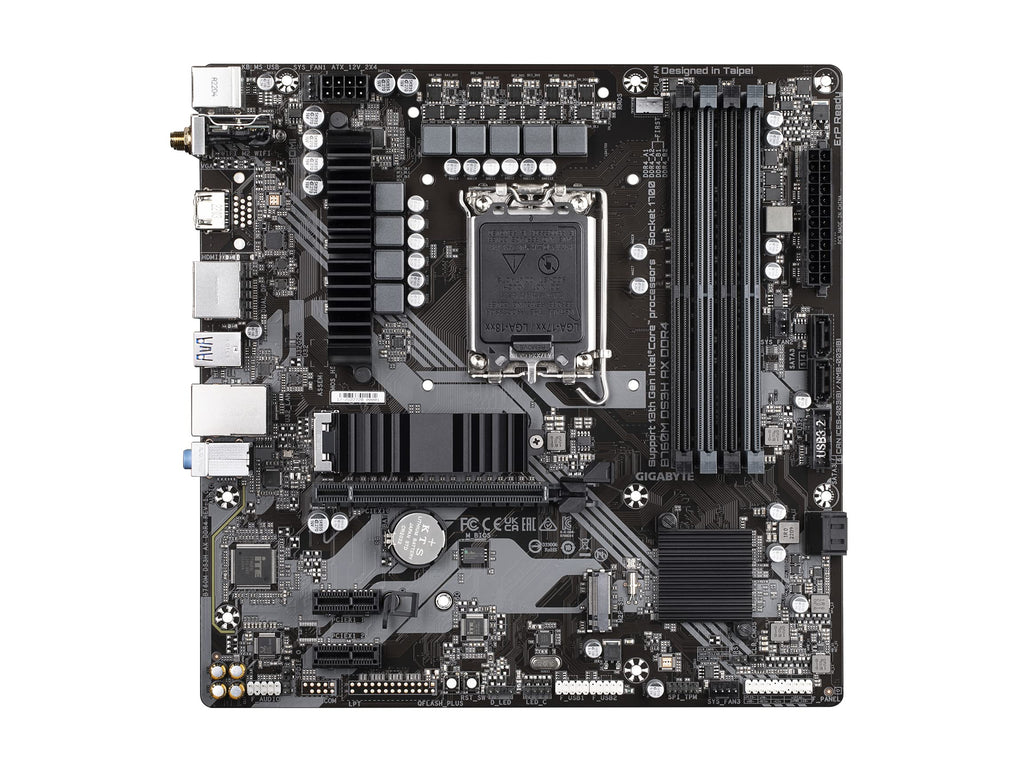 GIGABYTE B760M DS3H AX DDR4 Intel LGA 1700 mATX Motherboard, Support Intel Core 14th/13th/12th Gen, DDR4, 6+2+1 Power Phase, 2X M.2, PCIe 4.0, USB-C, WIFI6E, 2.5GbE LAN, Q-Flash Plus, PCIe EZ-Latch