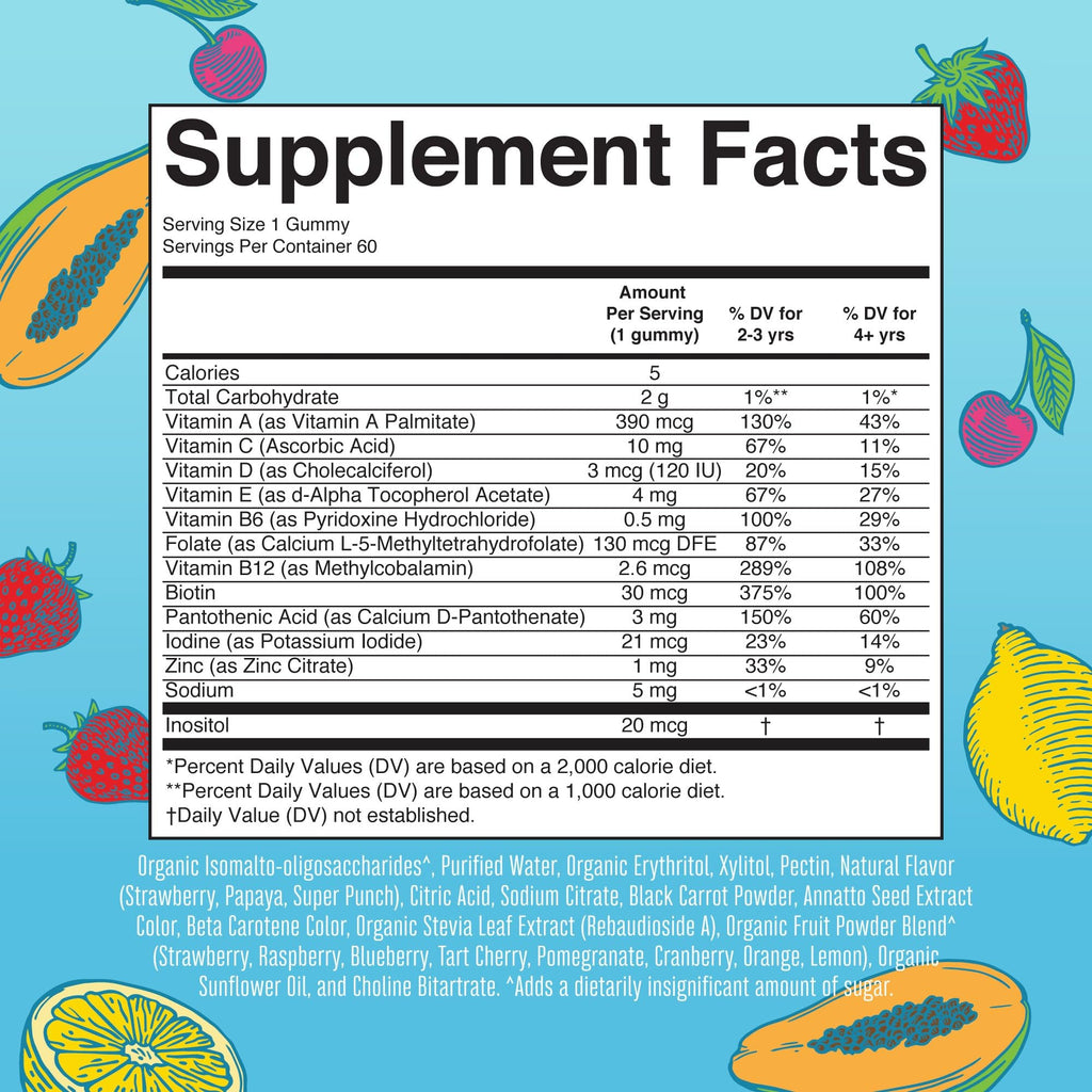 MARYRUTH'S Organics Multivitamin (Strawberry) and Magnesium Calm Gummies (Hibiscus) for Kids | Clean Label Project Verified® | Vitamins for Overall Wellness and Sleep| Vegan, Non-GMO, Gluten Free