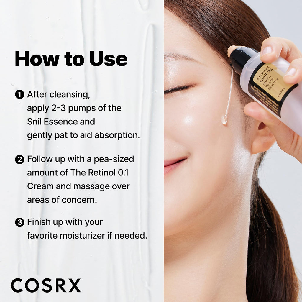 COSRX Snail 96% Mucin Essence 2ea & Retinol 0.1% Cream Mini Sample 1ea