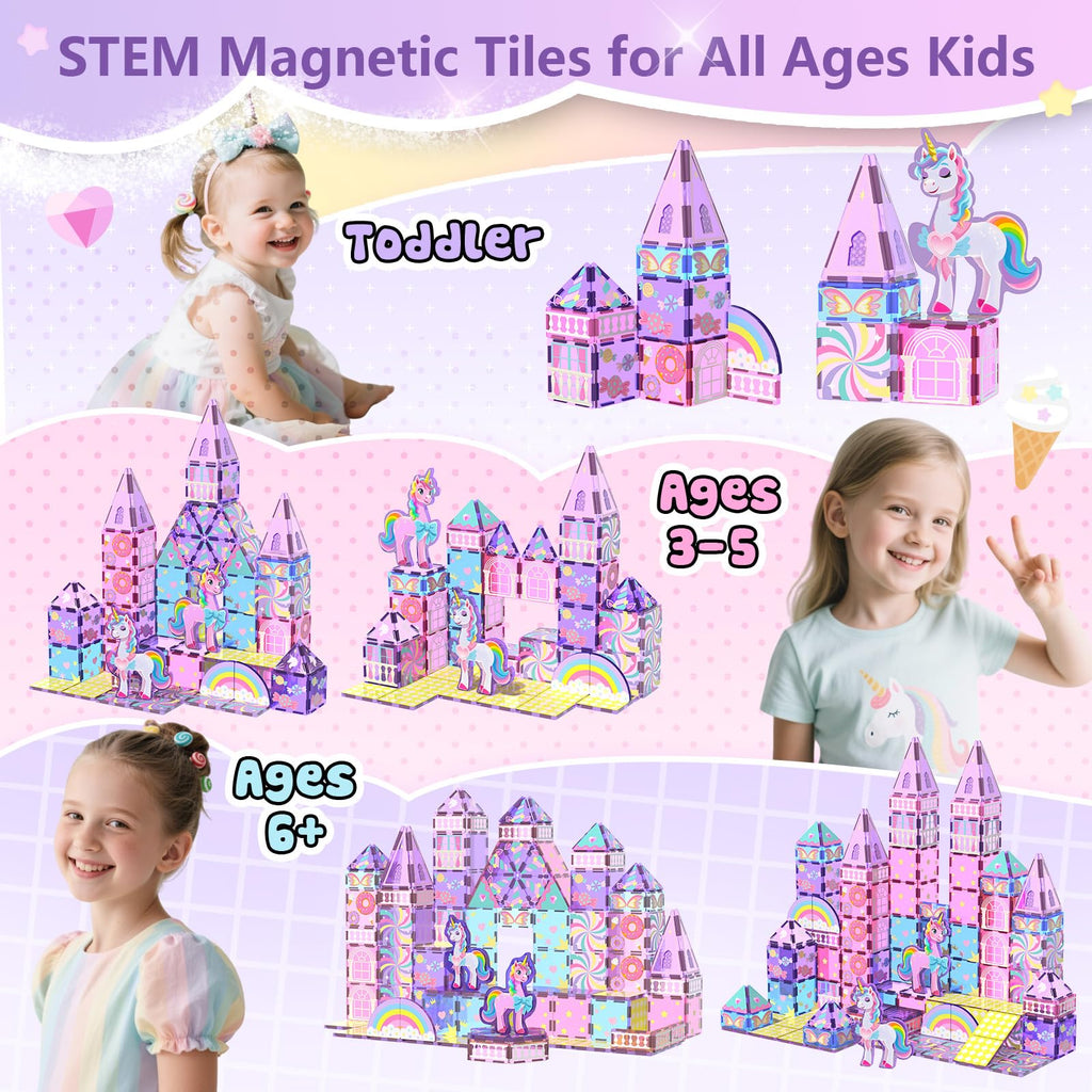 GobiDex Magnetic Building Blocks Unicorn Toys for Girls Age 4-6