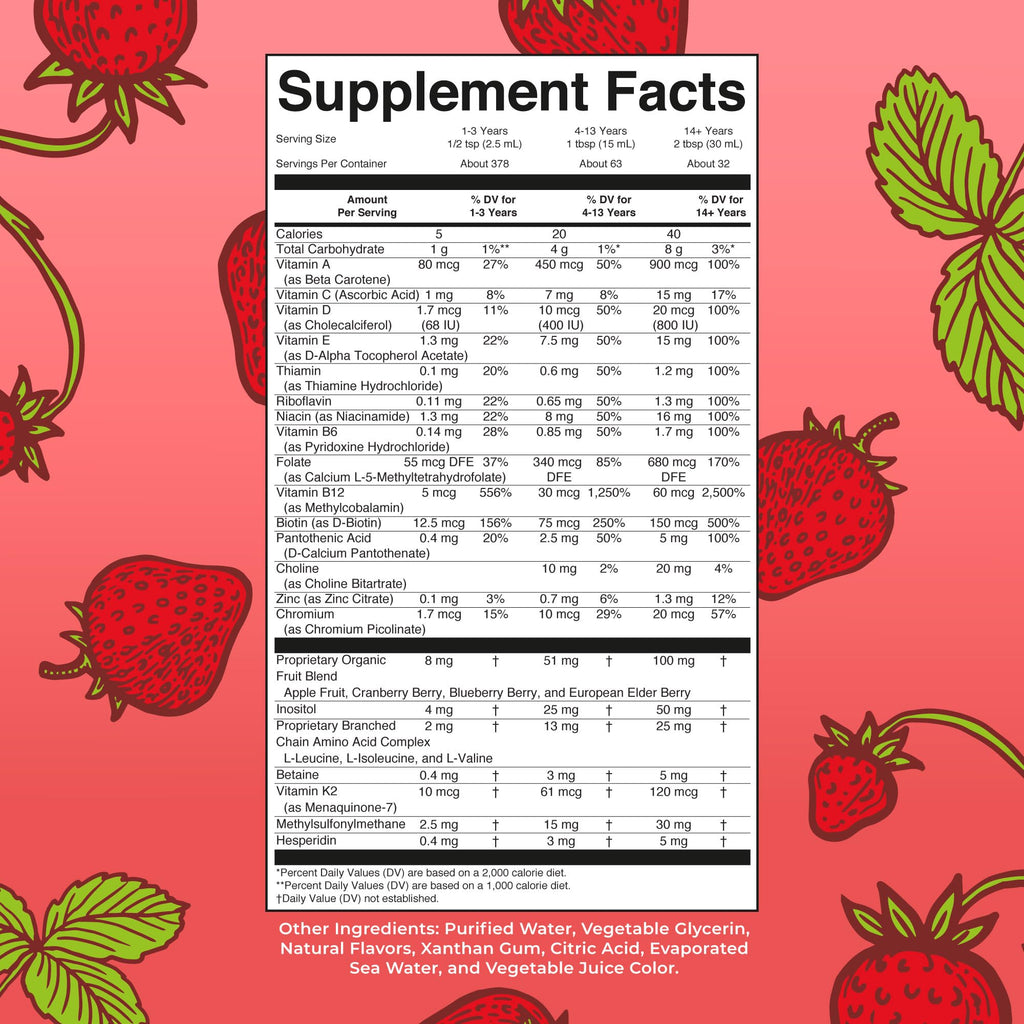 MaryRuth's Liquid Morning Multivitamin Essentials+, 2 Flavors, Vegan, 32oz