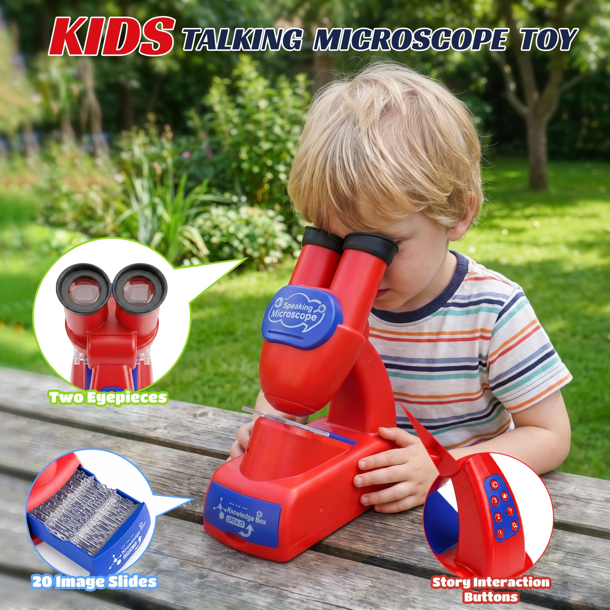 Kids Talking Microscope, Interactive Speaking Microscope with Facts & Quiz