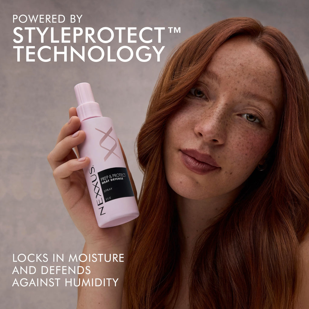 Nexxus Styling Heat Protectant Nourishing Prep & Protect Heat Defense Spray Heat Protection Spray Powered by Styleprotect Technology 6 oz